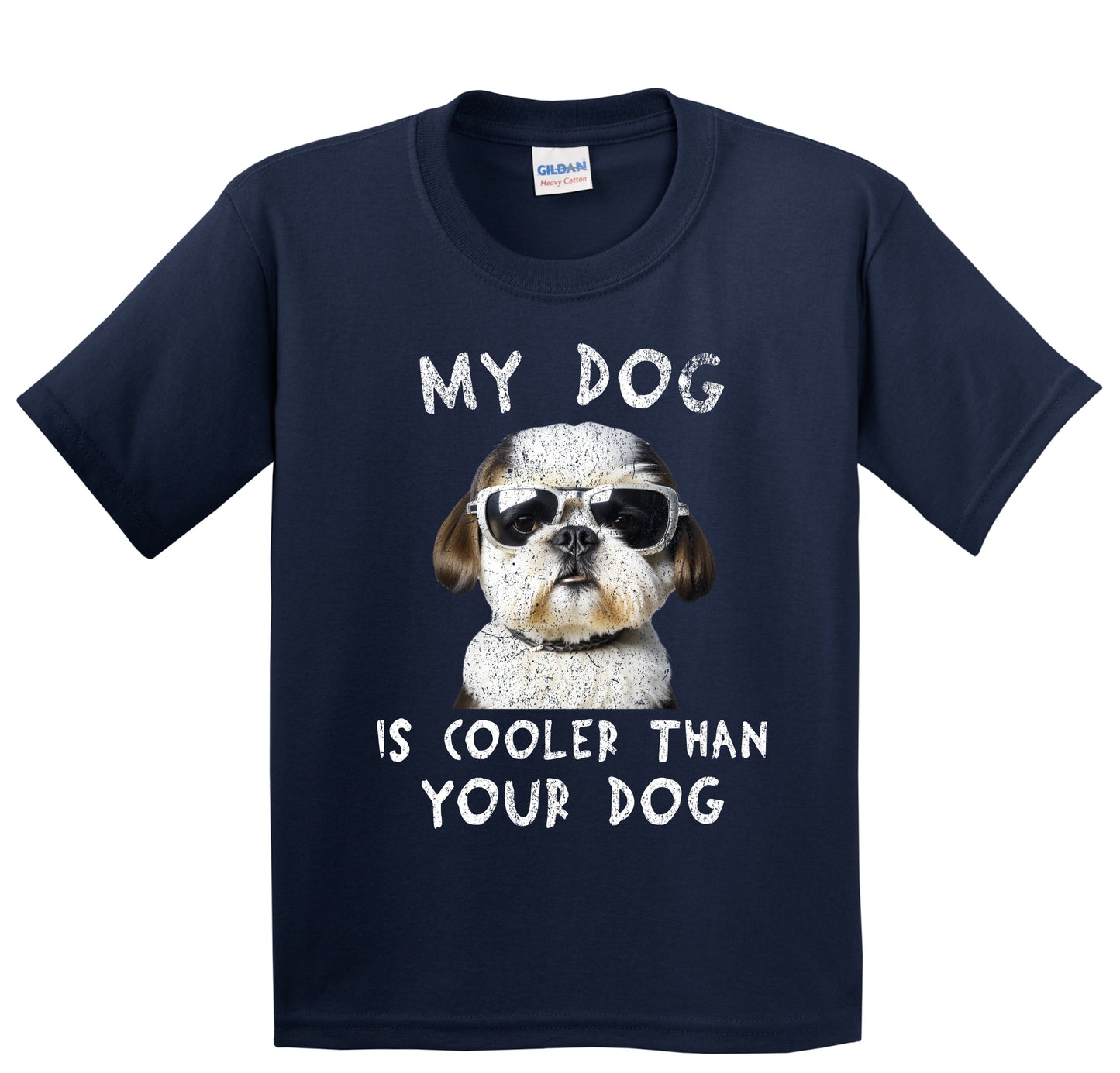 Shih Tzu My Dog Is Cooler Than Your Dog Funny Dog Owner Youth T-Shirt