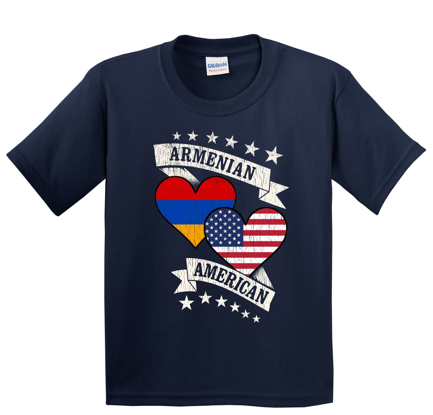 Armenian American Heart Flags Armenia America Youth T-Shirt