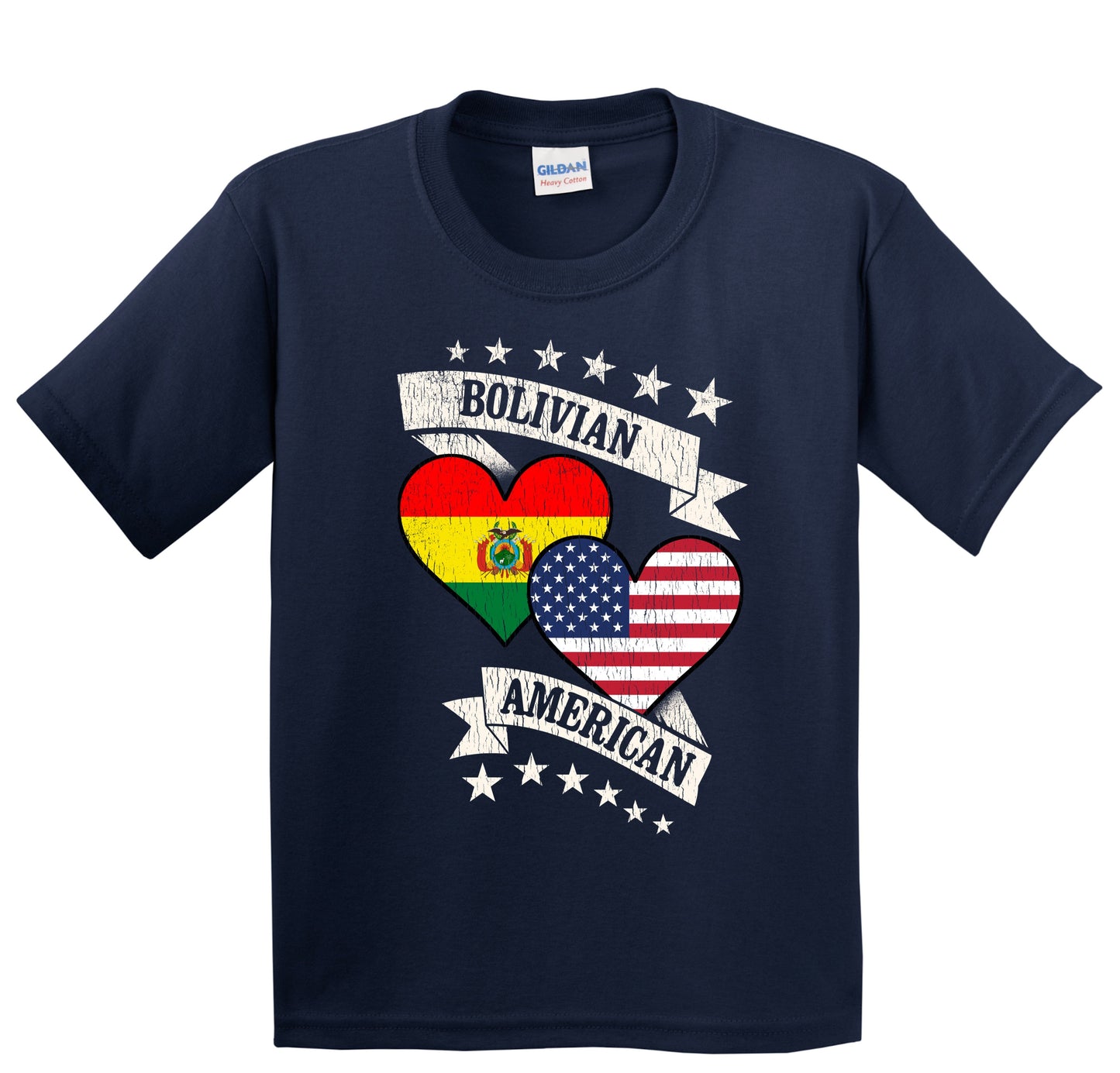 Bolivian American Heart Flags Bolivia America Youth T-Shirt