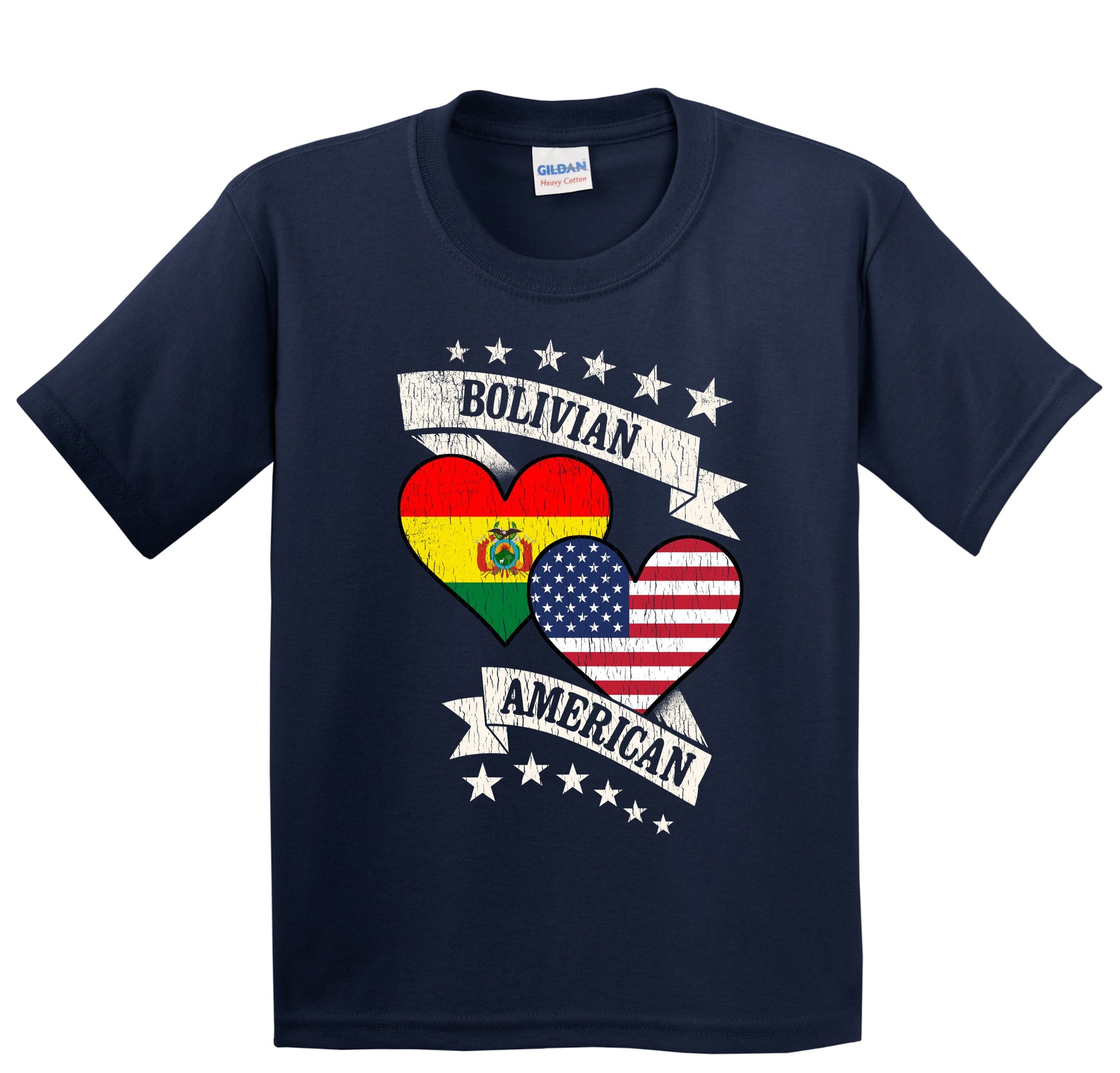 Bolivian American Heart Flags Bolivia America Youth T-Shirt
