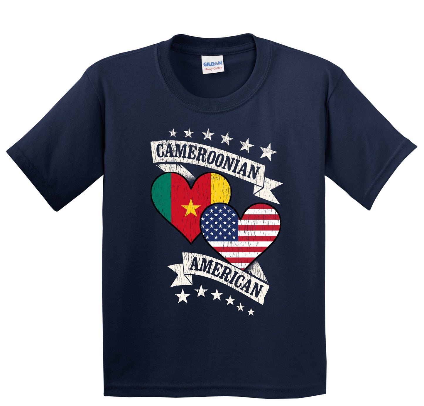 Cameroonian American Heart Flags Cameroon America Youth T-Shirt