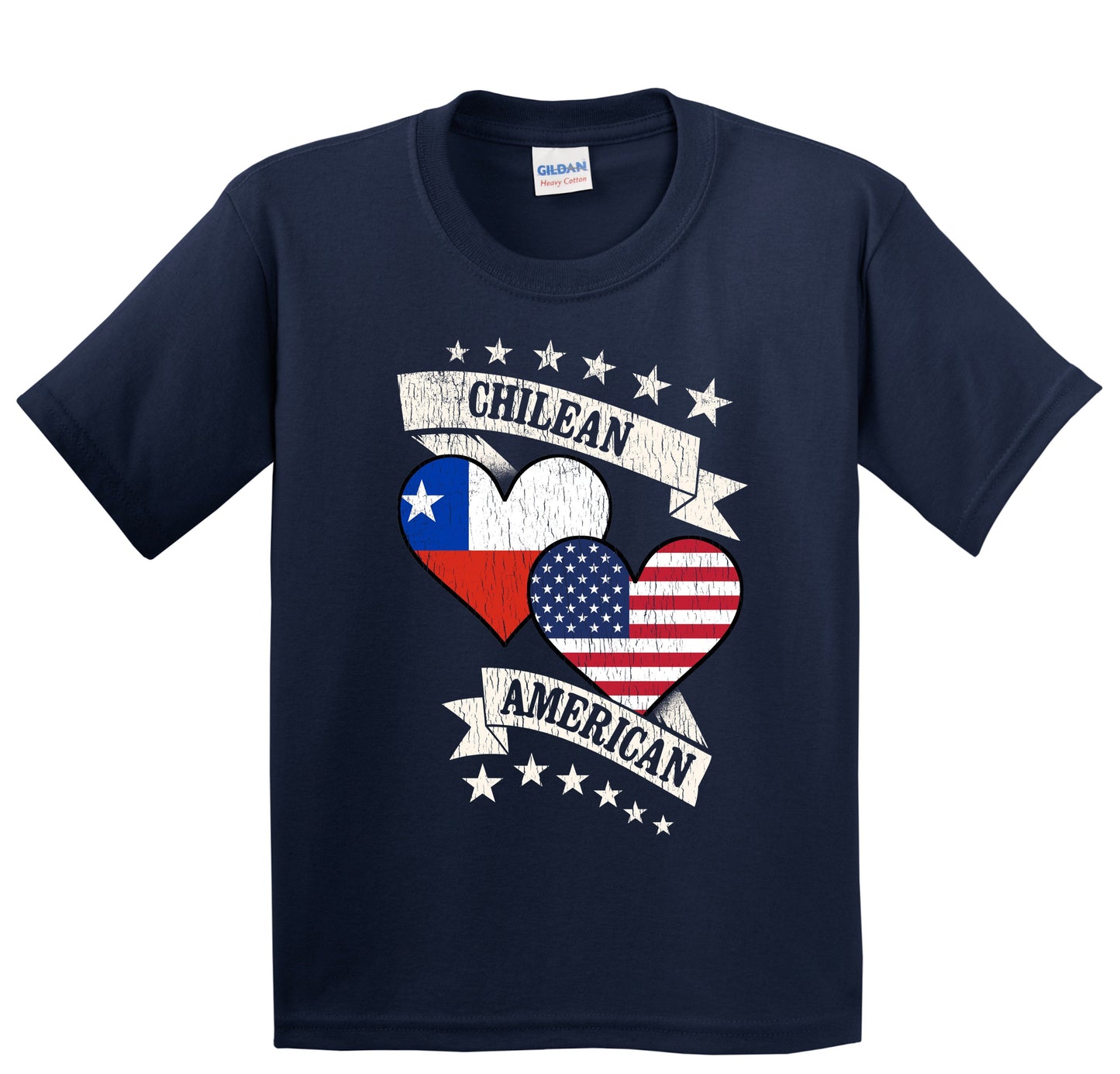 Chilean American Heart Flags Chile America Youth T-Shirt