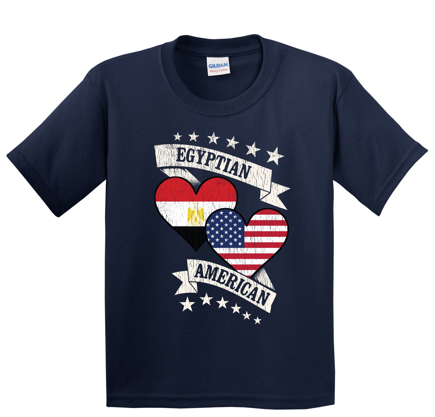 Egyptian American Heart Flags Egypt America Youth T-Shirt