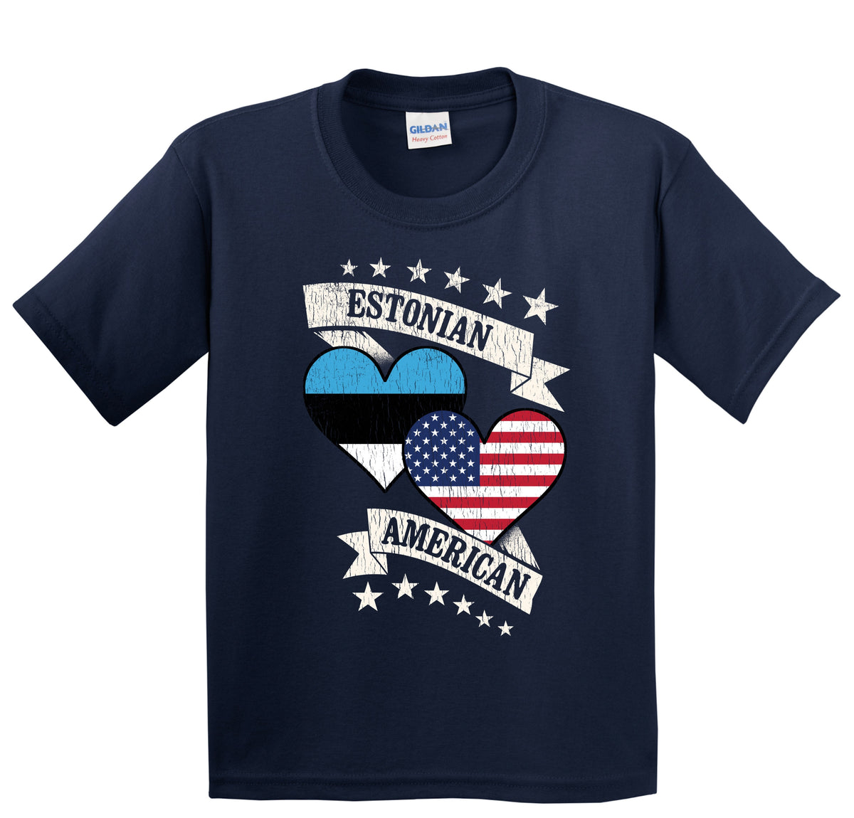 Estonian American Heart Flags Estonia America Youth T-Shirt