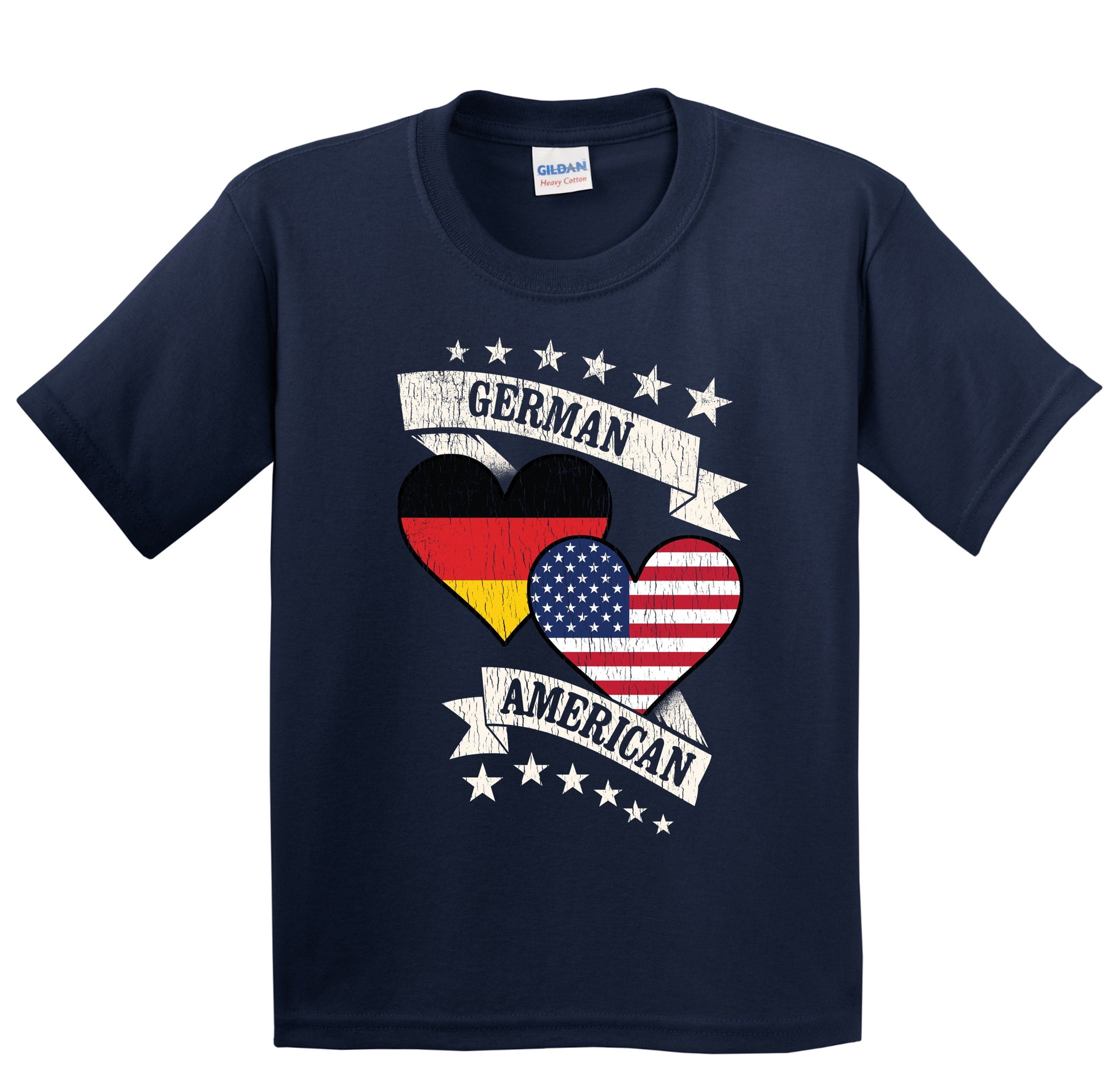 German American Heart Flags Germany America Youth T-Shirt