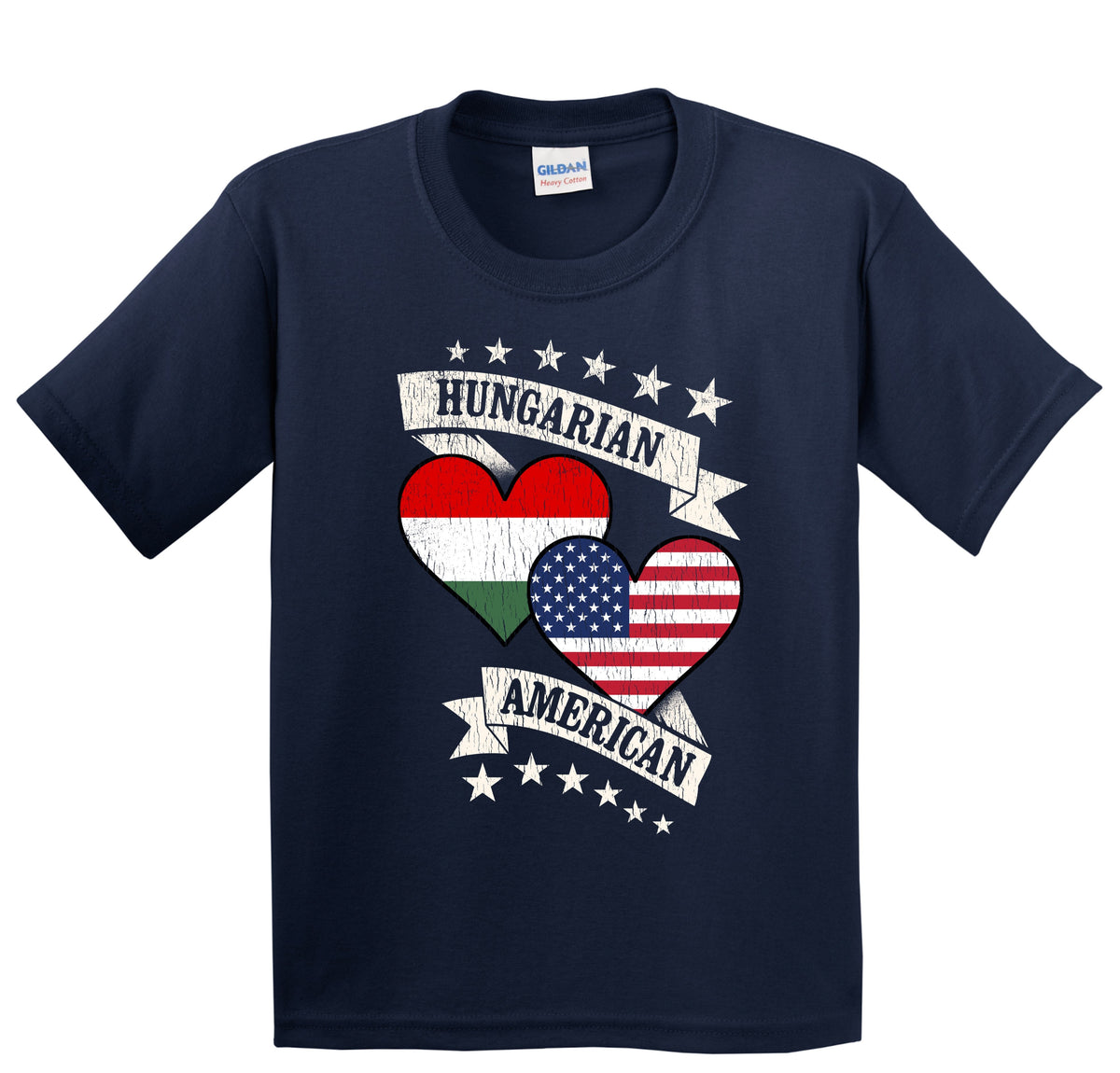 Hungarian American Heart Flags Hungary America Youth T-Shirt