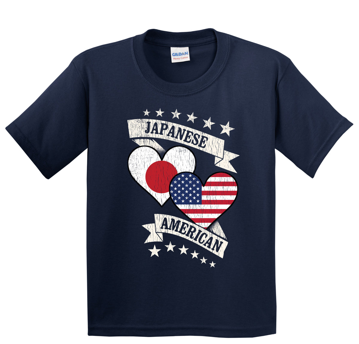 Japanese American Heart Flags Japan America Youth T-Shirt