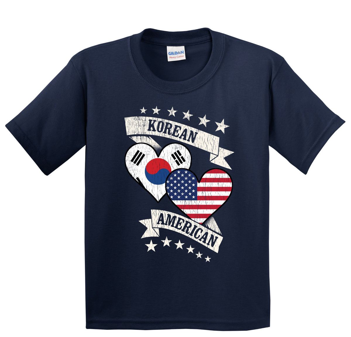 Korean American Heart Flags South Korea America Youth T-Shirt