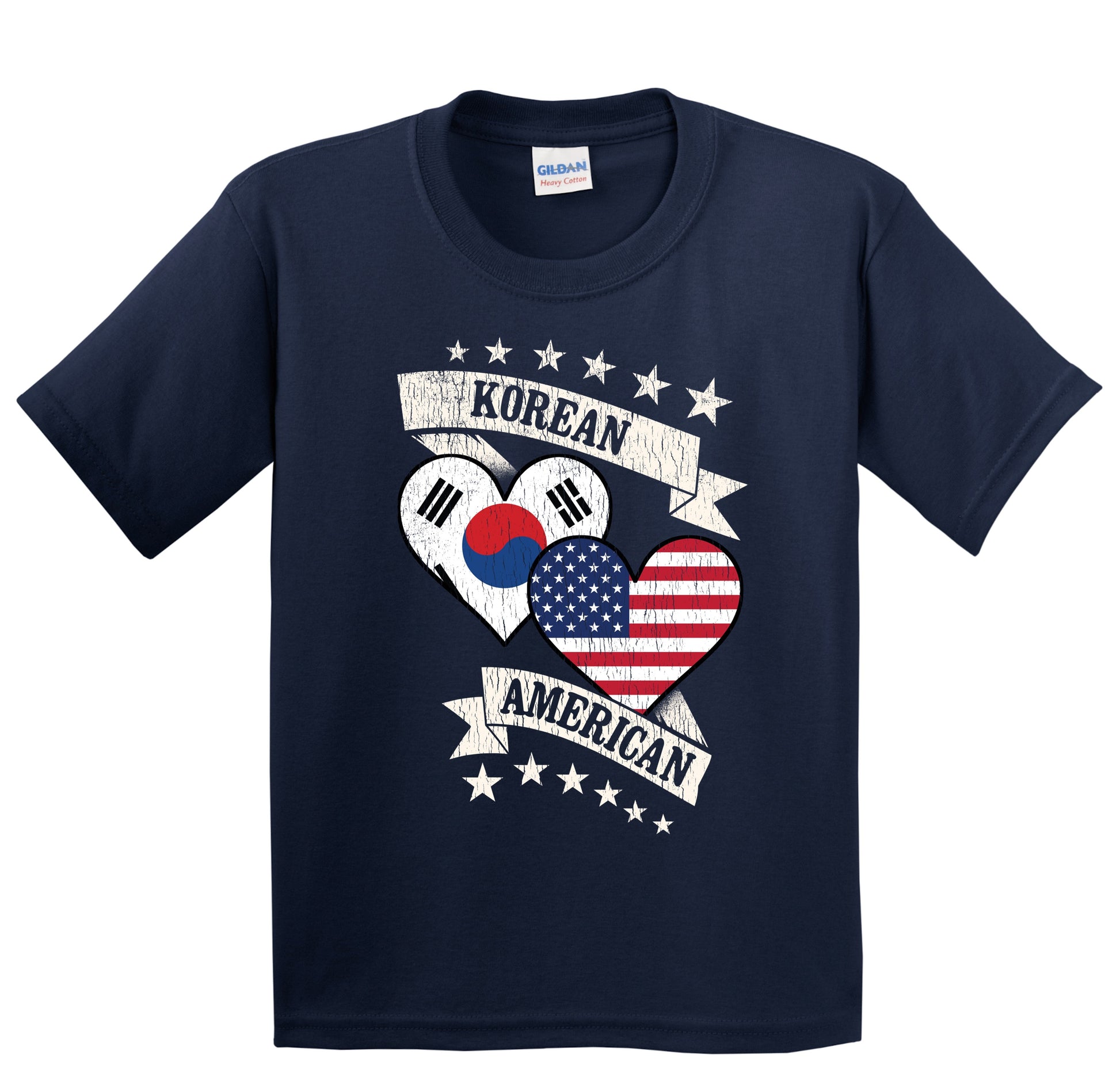 Korean American Heart Flags South Korea America Youth T-Shirt