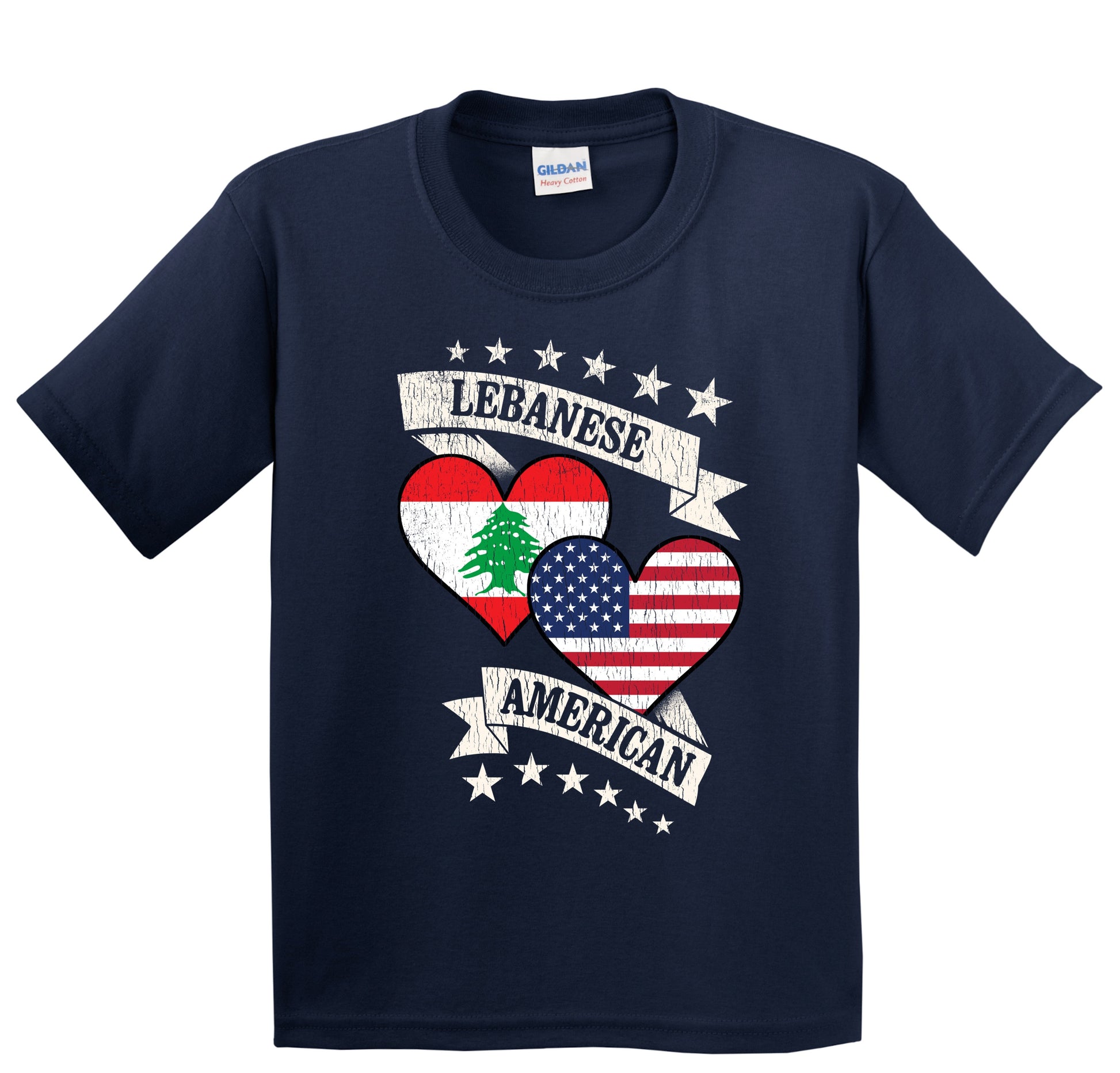 Lebanese American Heart Flags Lebanon America Youth T-Shirt