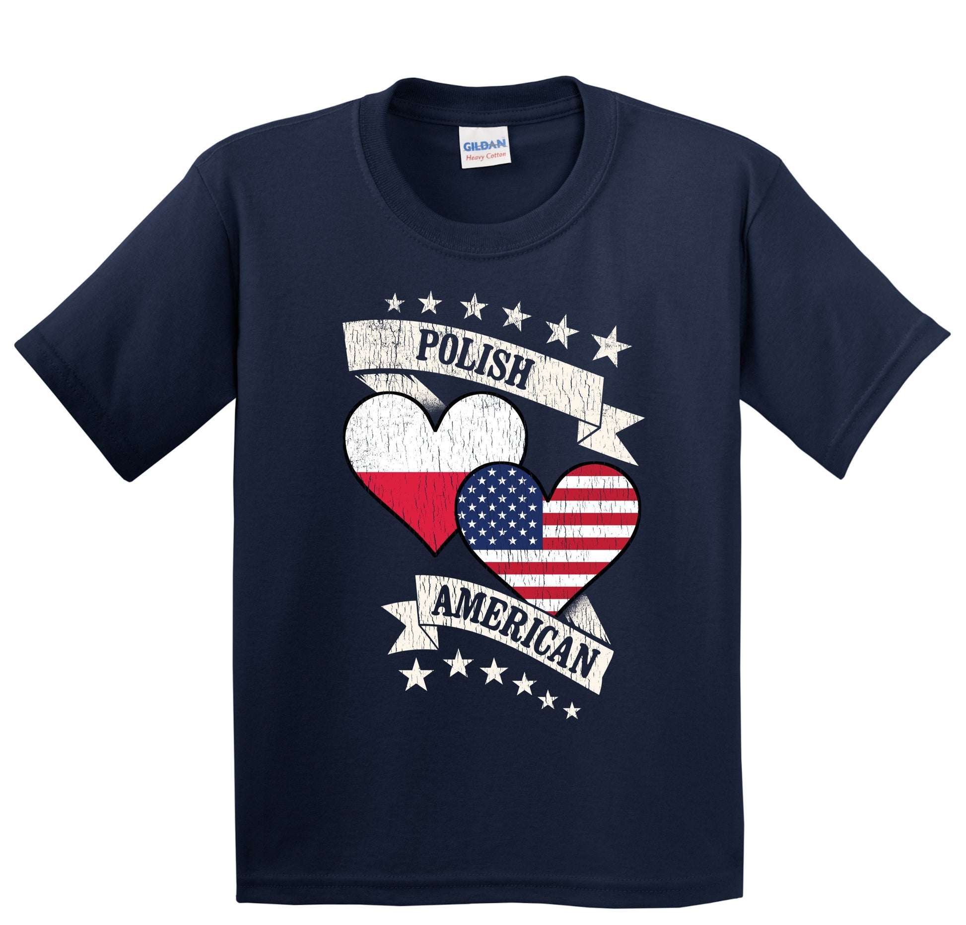 Polish American Heart Flags Poland America Youth T-Shirt