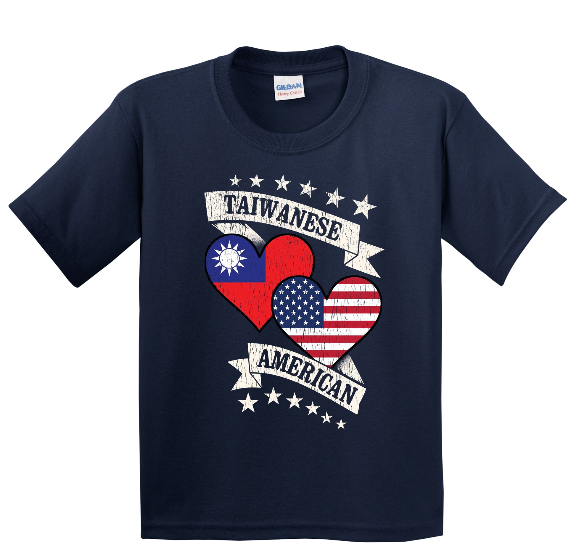 Taiwanese American Heart Flags Taiwan America Youth T-Shirt