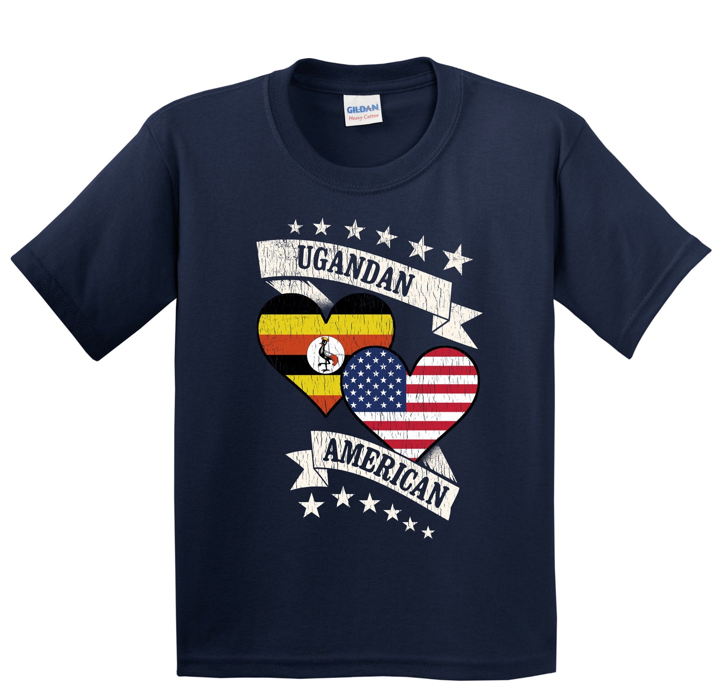 Ugandan American Heart Flags Uganda America Youth T-Shirt