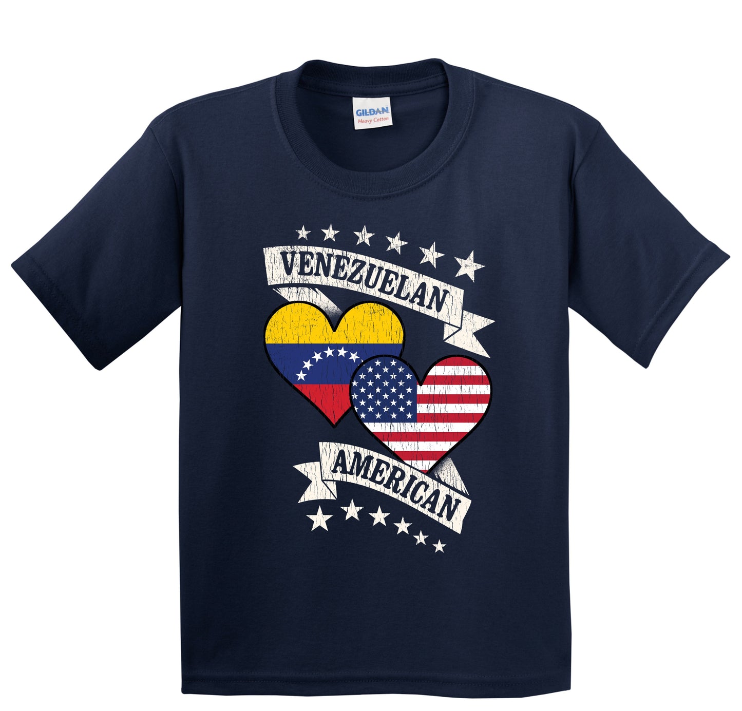 Venezuelan American Heart Flags Venezuela America Youth T-Shirt