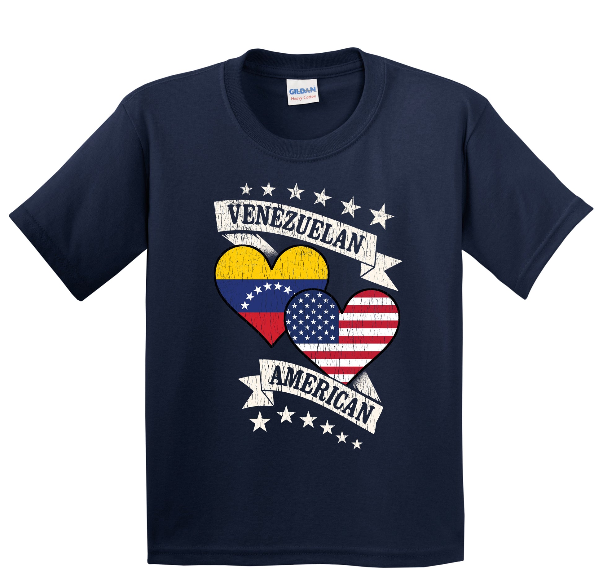 Venezuelan American Heart Flags Venezuela America Youth T-Shirt