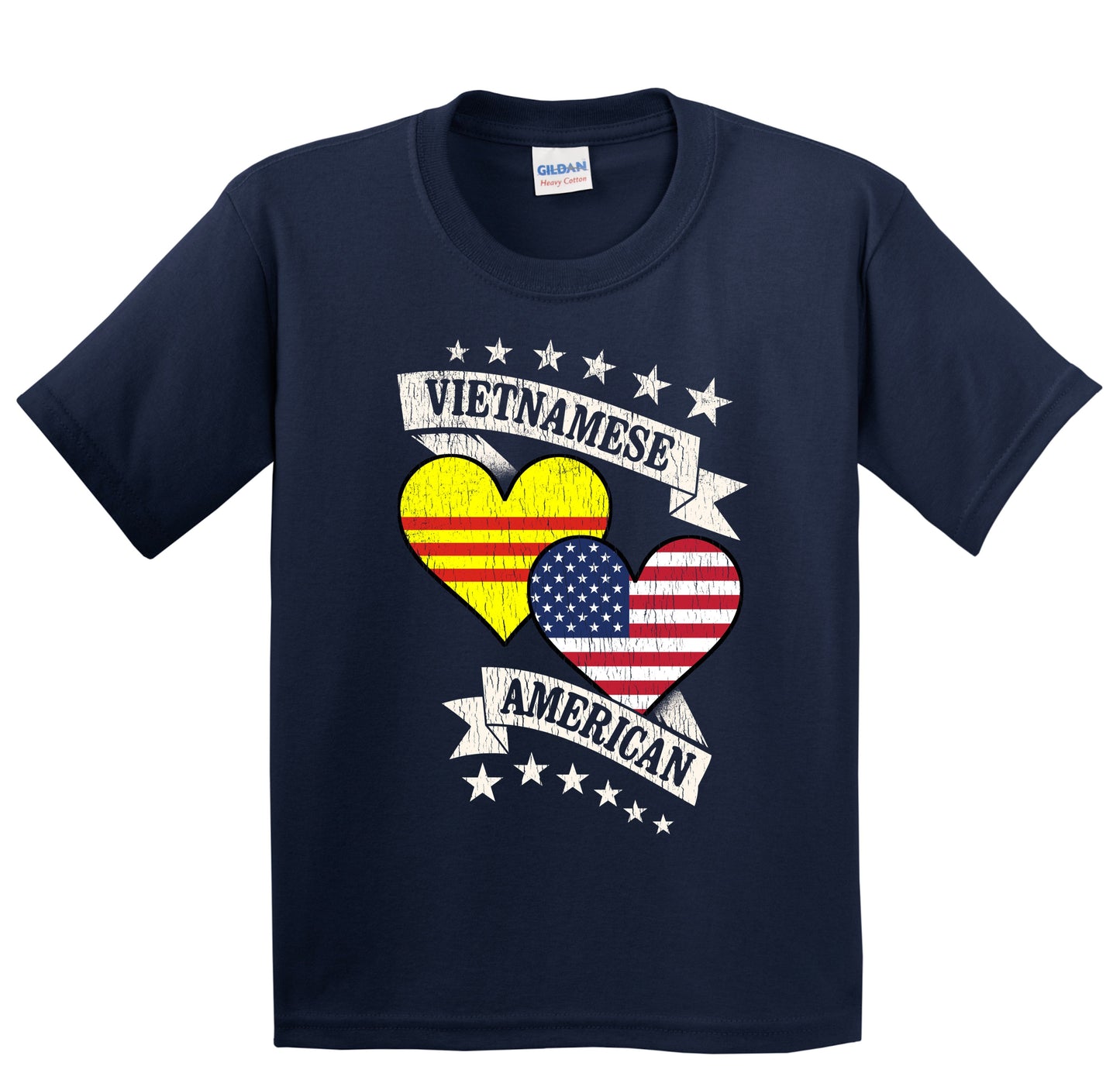 Vietnamese American Heart Flags Vietnam America Youth T-Shirt