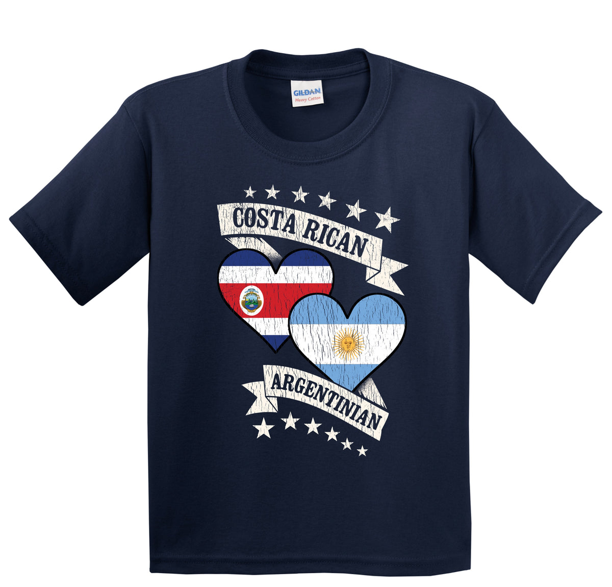 Costa Rican Argentinian Heart Flags Costa Rica Argentina Youth T-Shirt