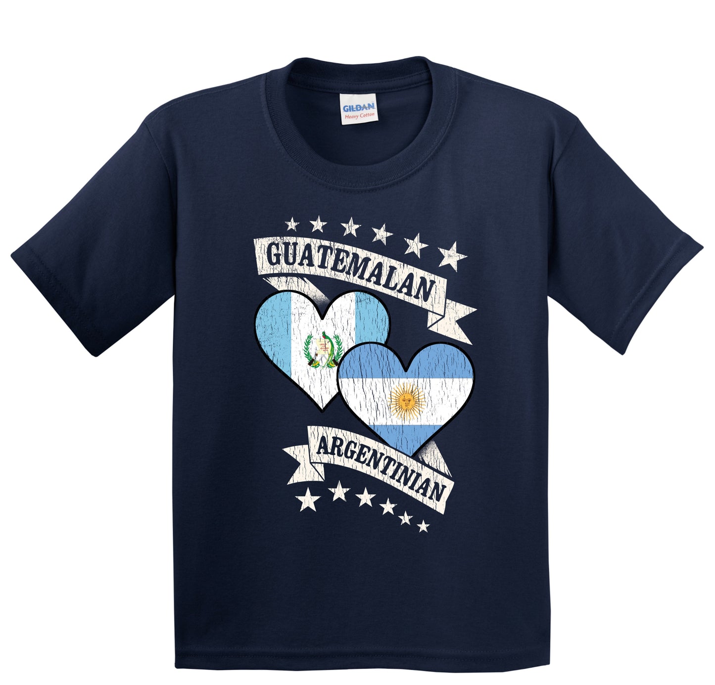 Guatemalan Argentinian Heart Flags Guatemala Argentina Youth T-Shirt