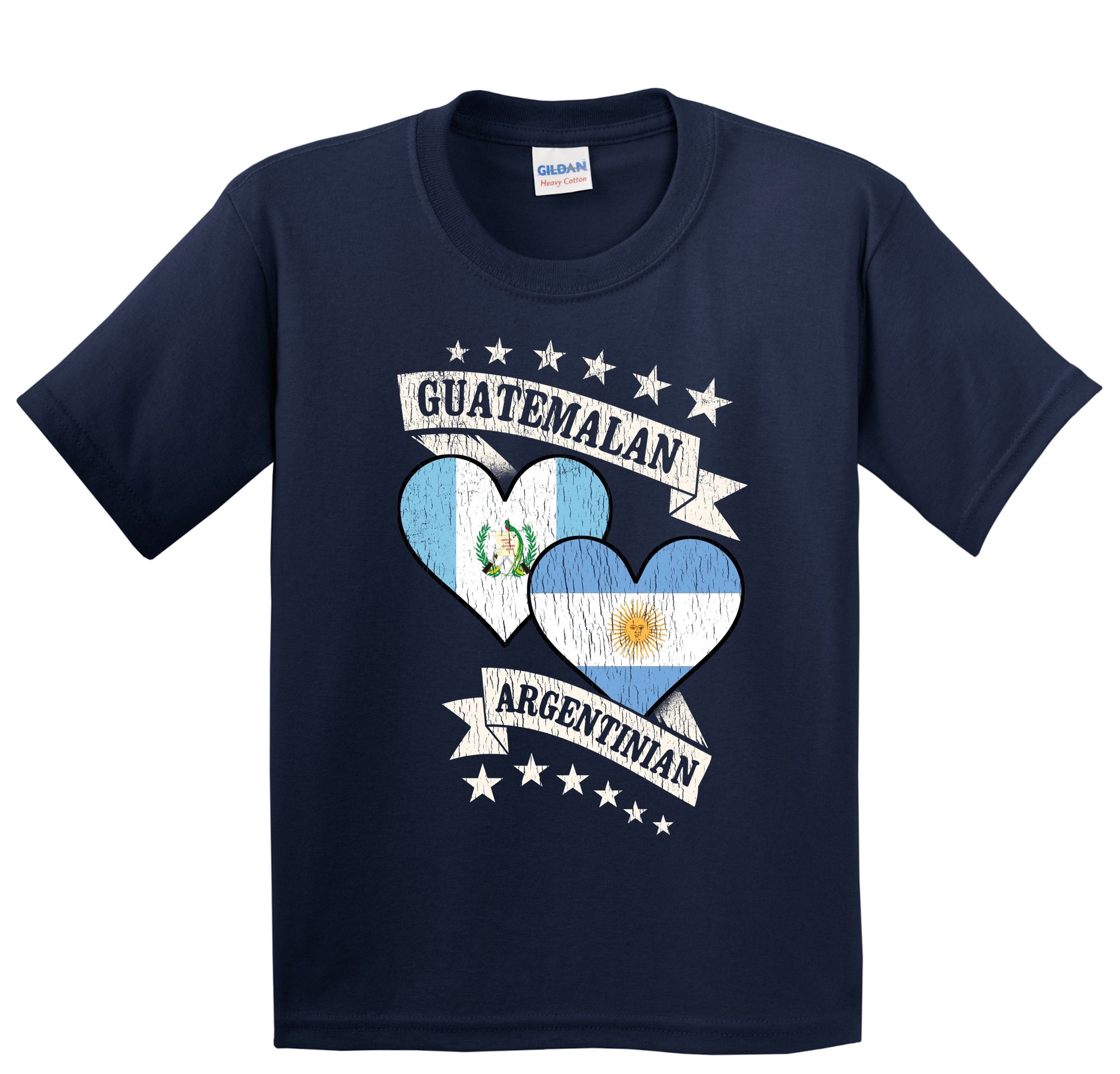 Guatemalan Argentinian Heart Flags Guatemala Argentina Youth T-Shirt