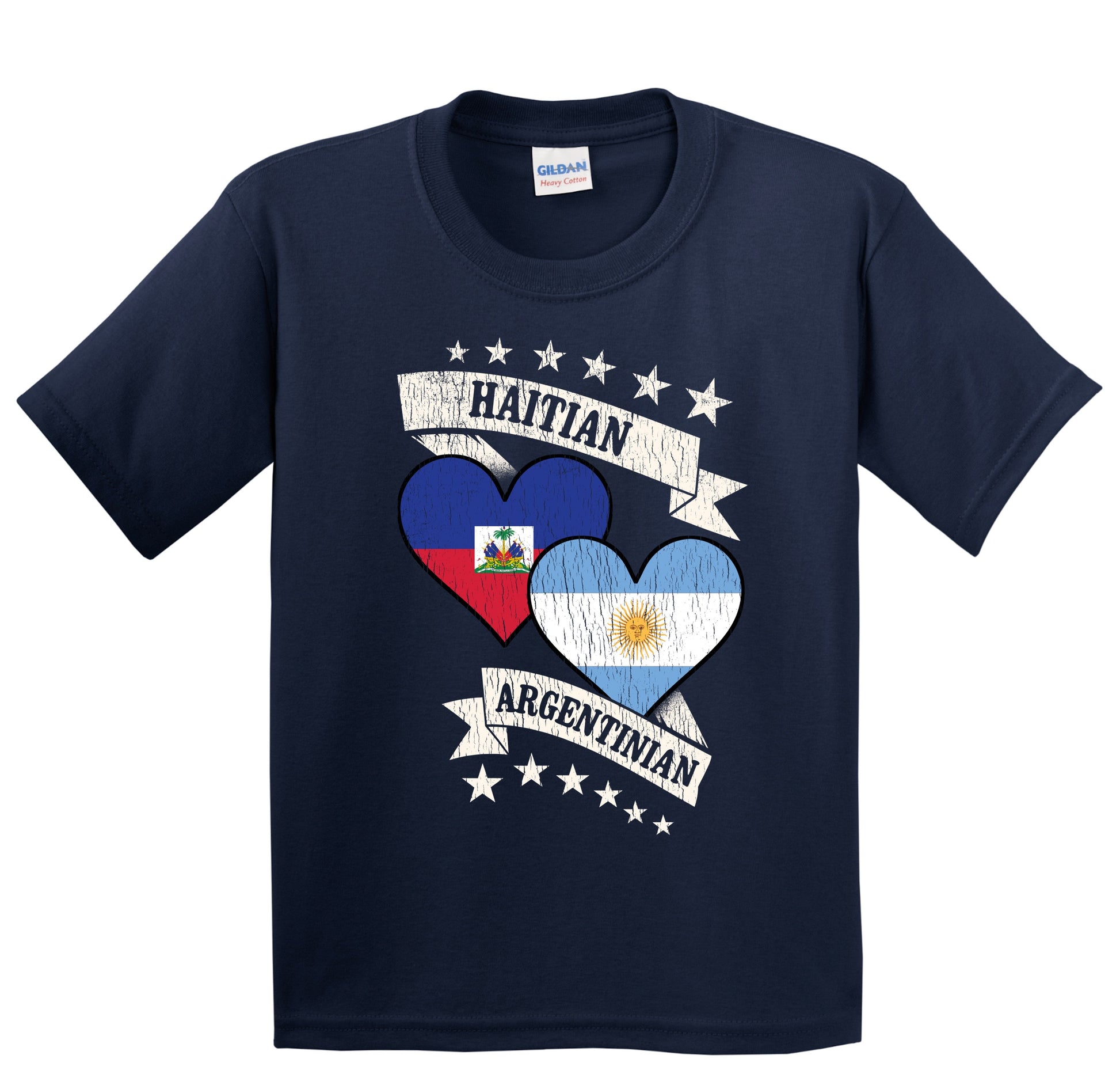 Haitian Argentinian Heart Flags Haiti Argentina Youth T-Shirt