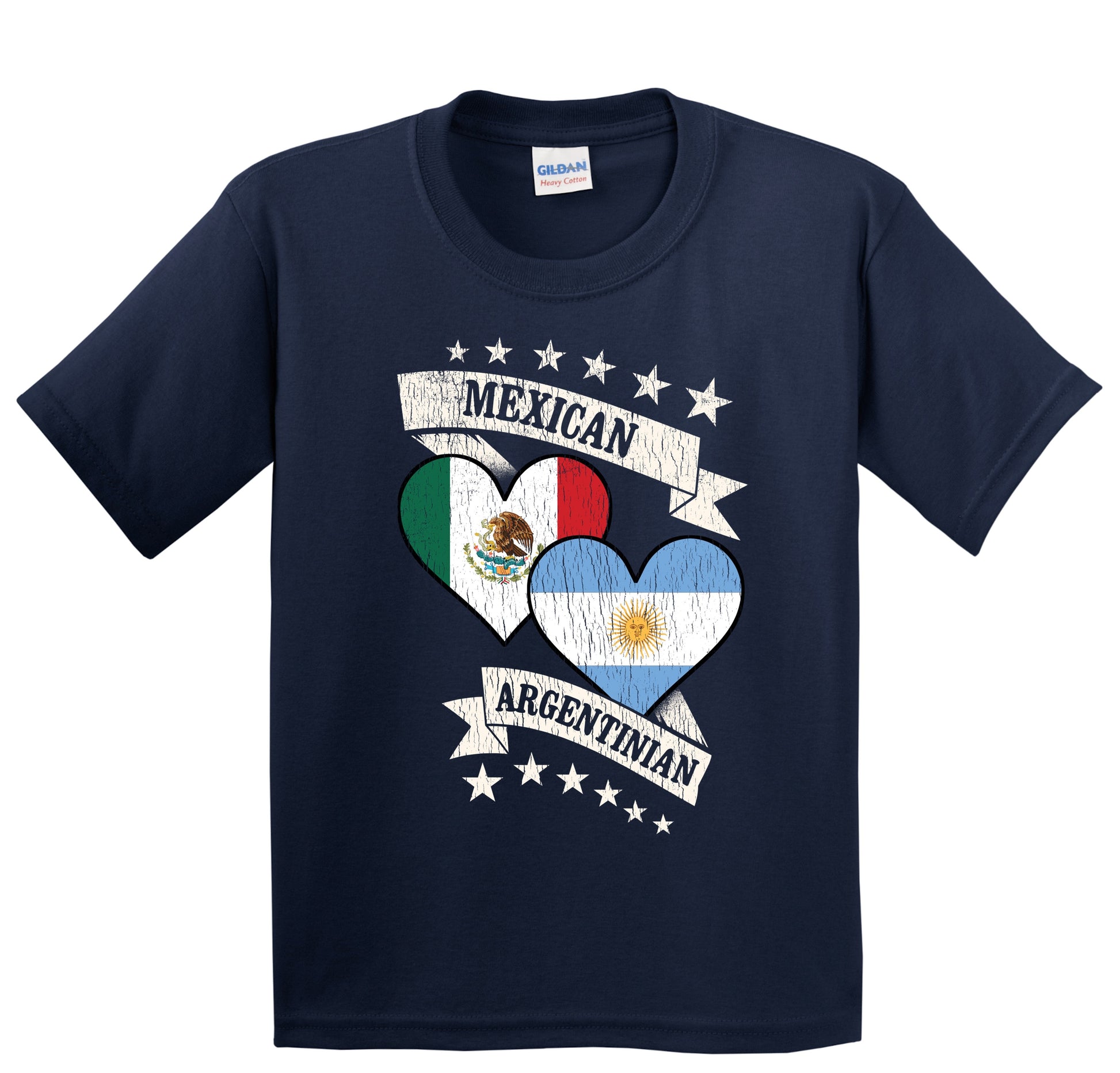 Mexican Argentinian Heart Flags Mexico Argentina Youth T-Shirt