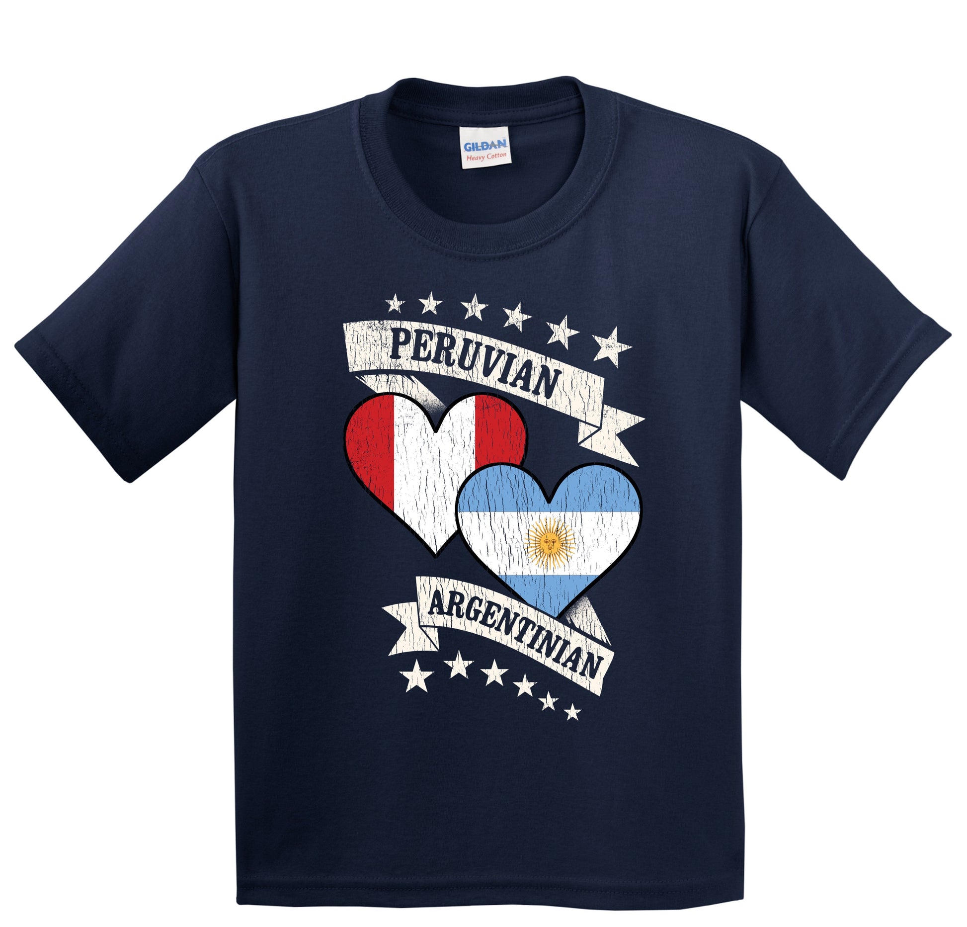 Peruvian Argentinian Heart Flags Peru Argentina Youth T-Shirt