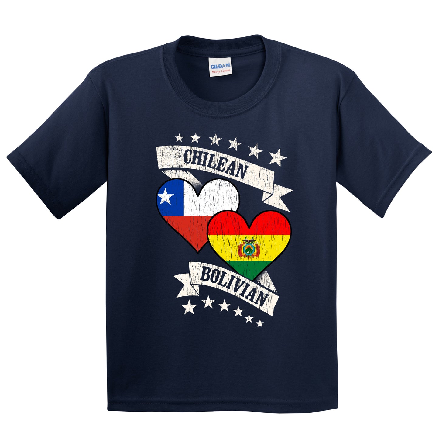 Chilean Bolivian Heart Flags Chile Bolivia Youth T-Shirt