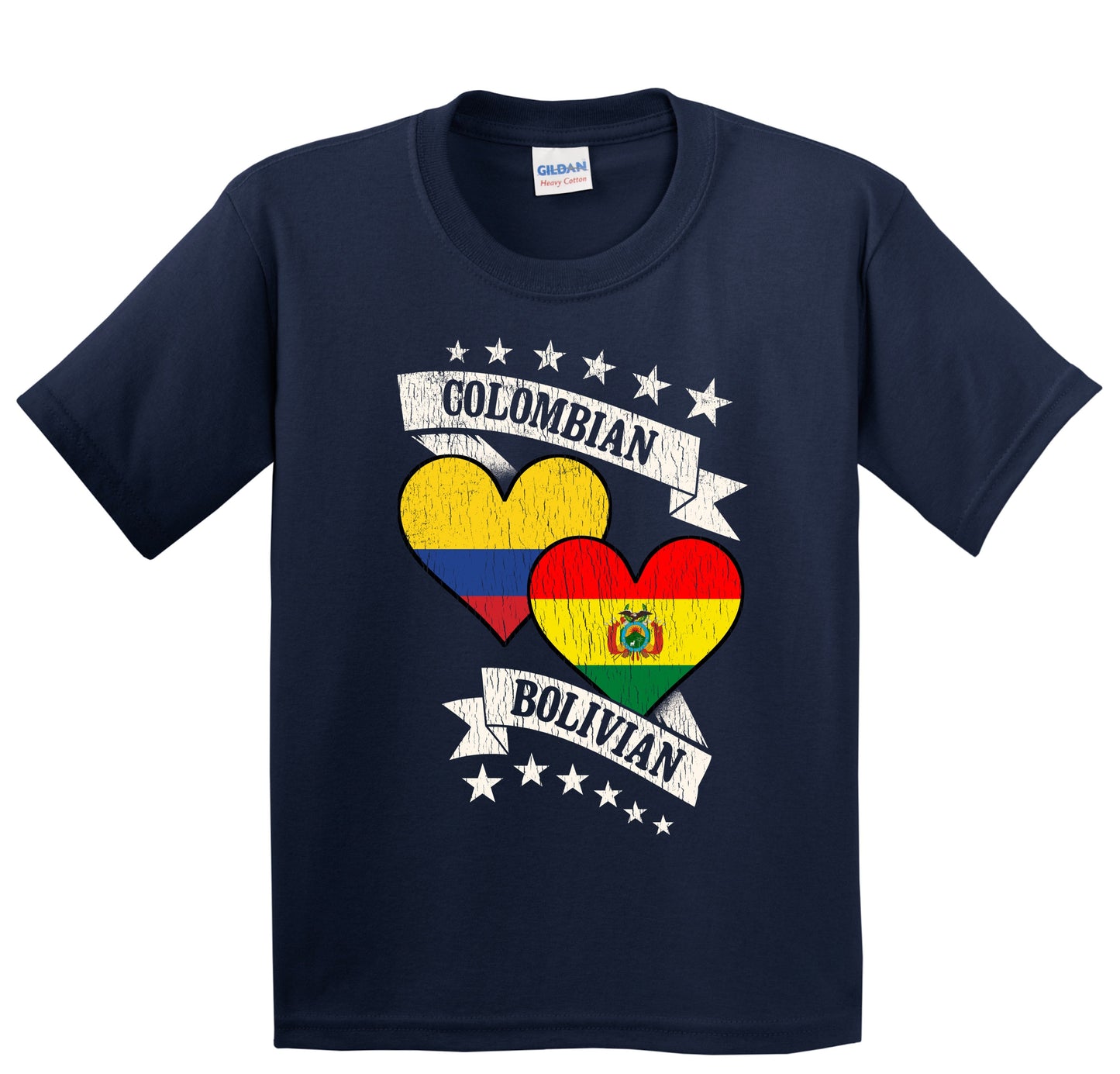 Colombian Bolivian Heart Flags Colombia Bolivia Youth T-Shirt