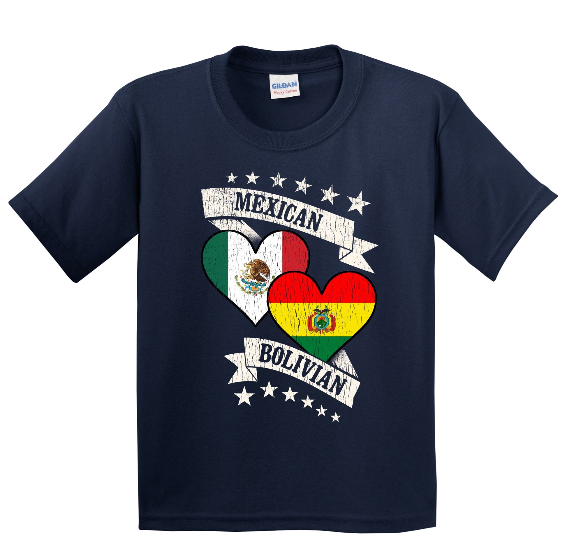 Mexican Bolivian Heart Flags Mexico Bolivia Youth T-Shirt
