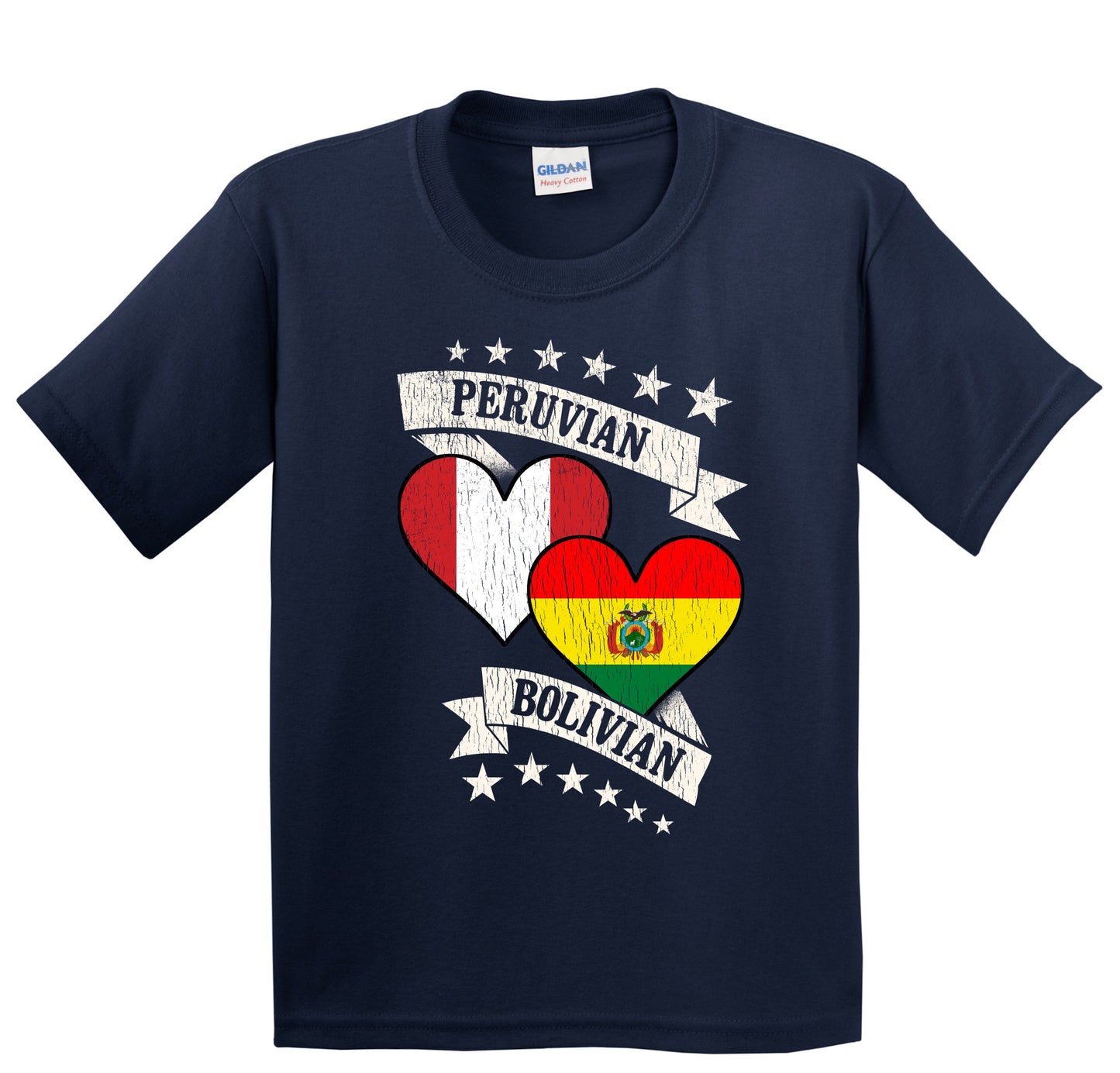 Peruvian Bolivian Heart Flags Peru Bolivia Youth T-Shirt