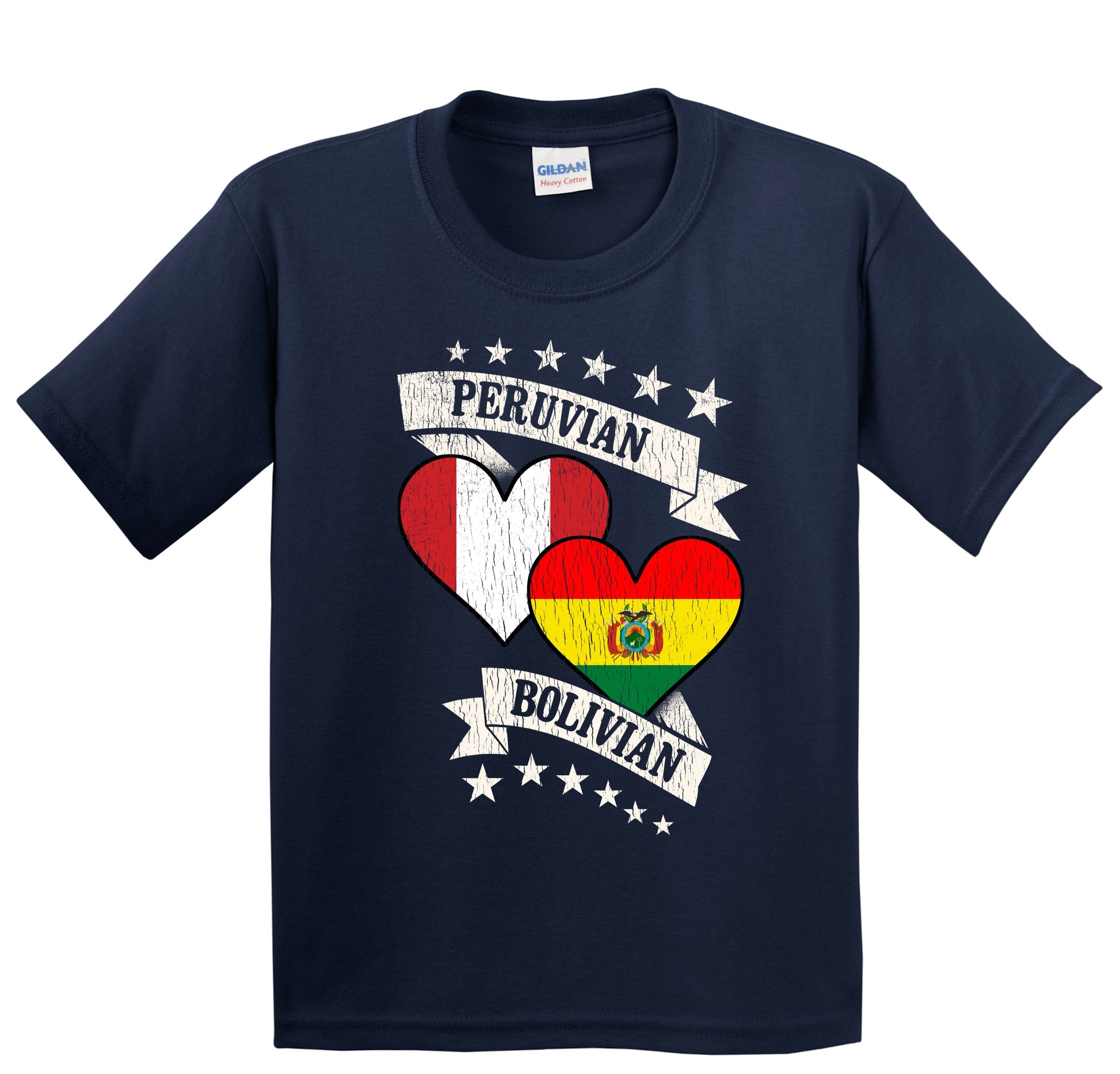 Peruvian Bolivian Heart Flags Peru Bolivia Youth T-Shirt