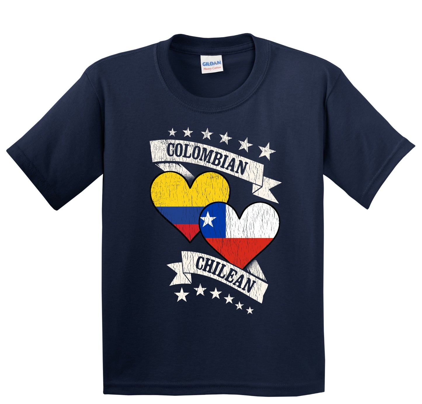 Colombian Chilean Heart Flags Colombia Chile Youth T-Shirt