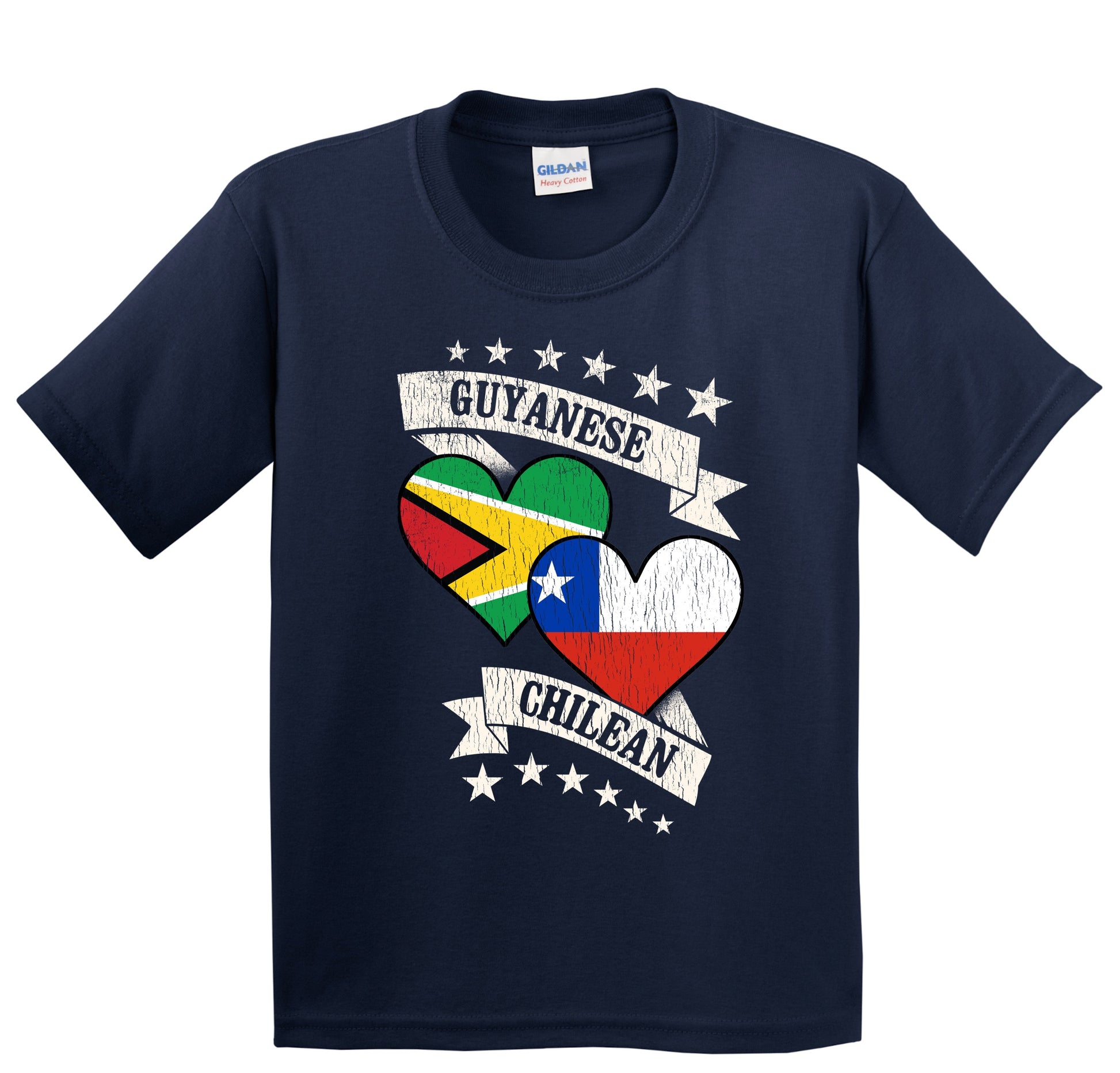 Guyanese Chilean Heart Flags Guyana Chile Youth T-Shirt