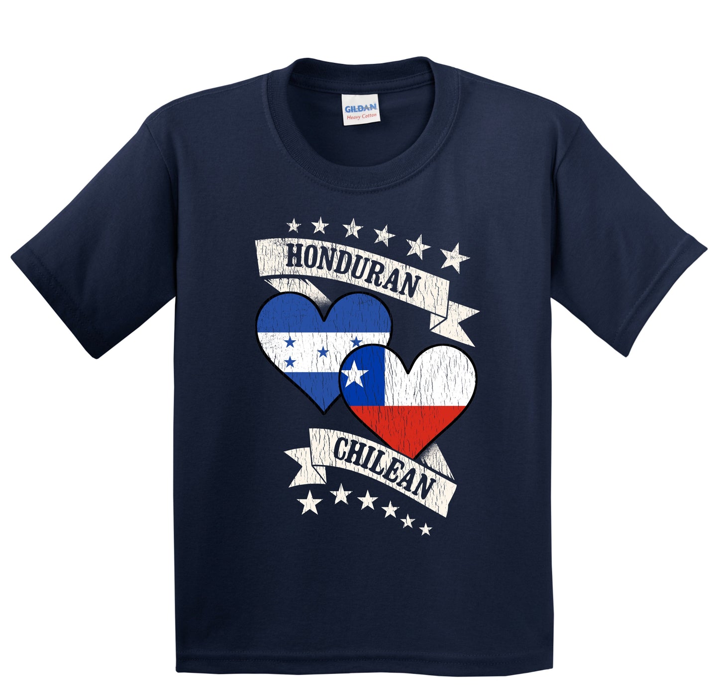 Honduran Chilean Heart Flags Honduras Chile Youth T-Shirt