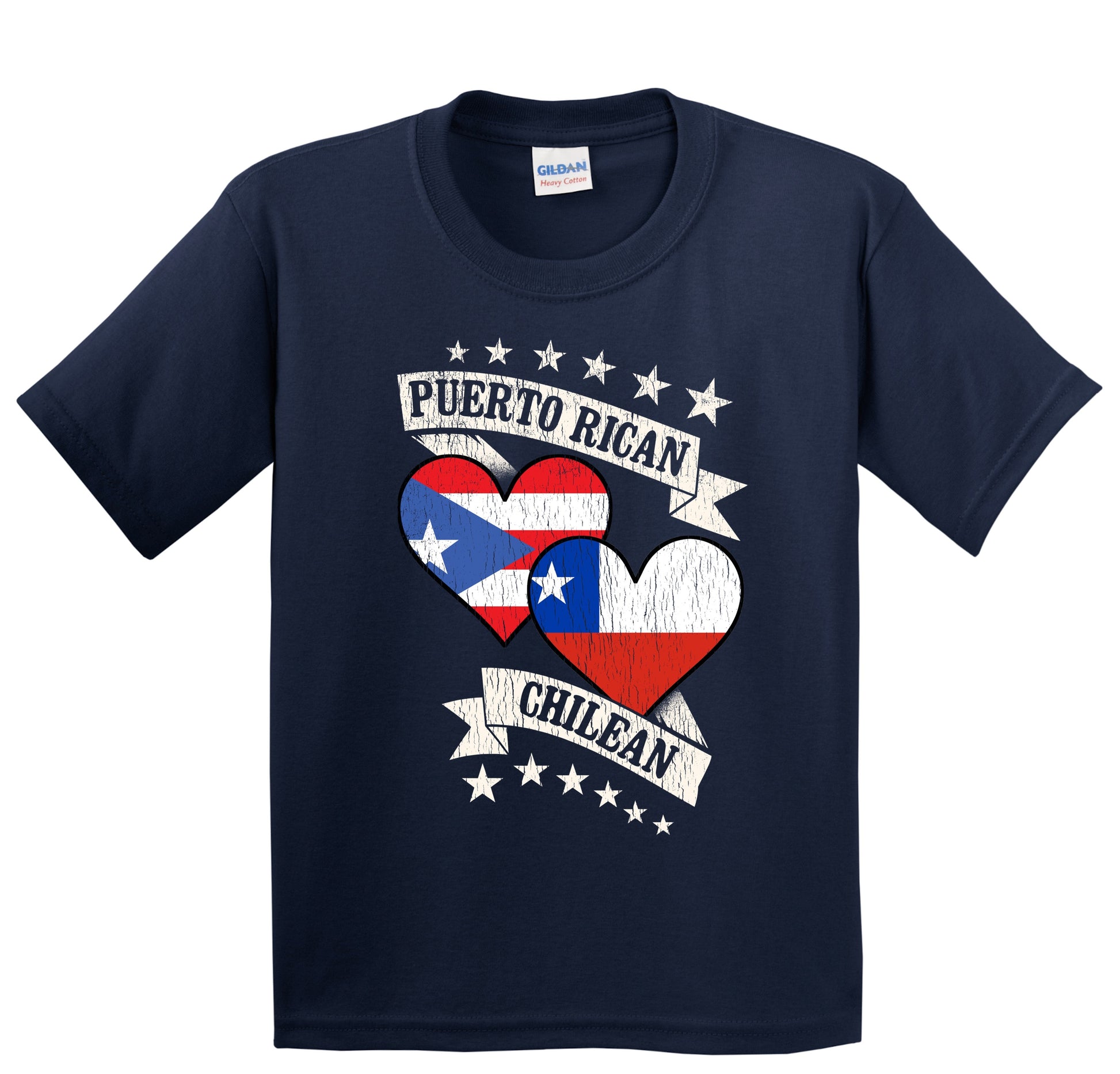 Puerto Rican Chilean Heart Flags Puerto Rico Chile Youth T-Shirt