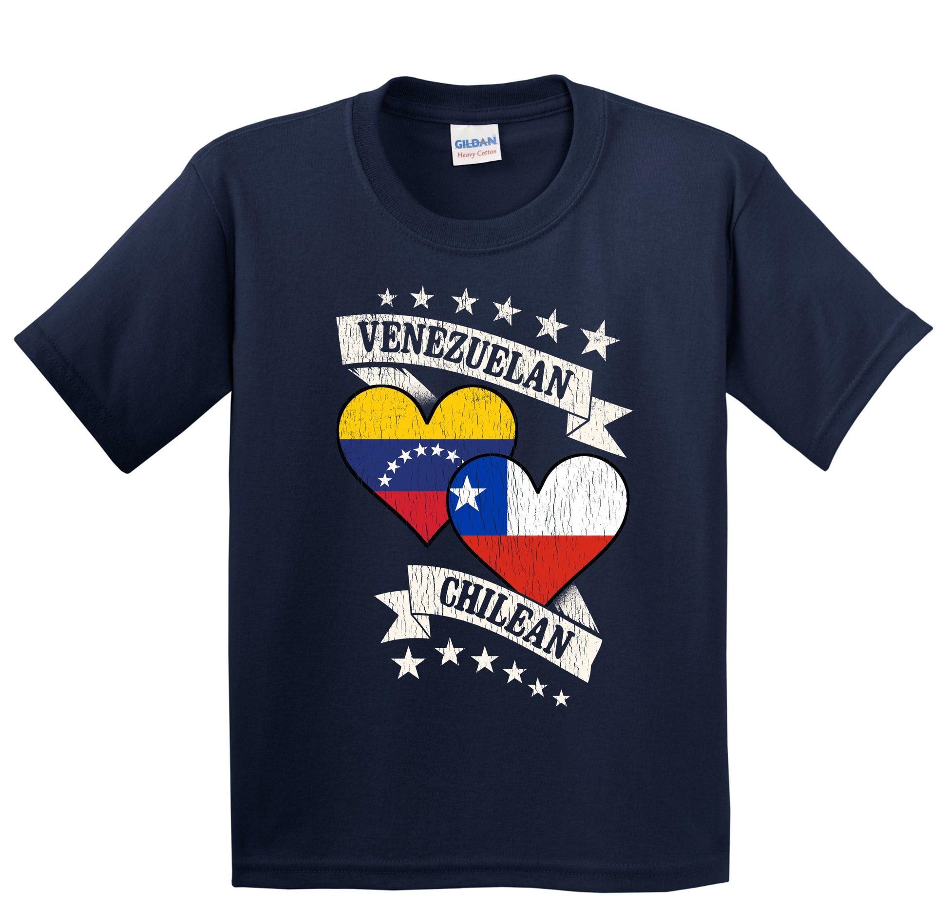 Venezuelan Chilean Heart Flags Venezuela Chile Youth T-Shirt
