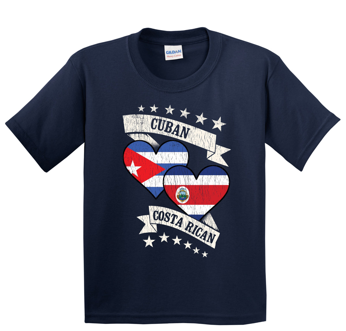 Cuban Costa Rican Heart Flags Cuba Costa Rica Youth T-Shirt