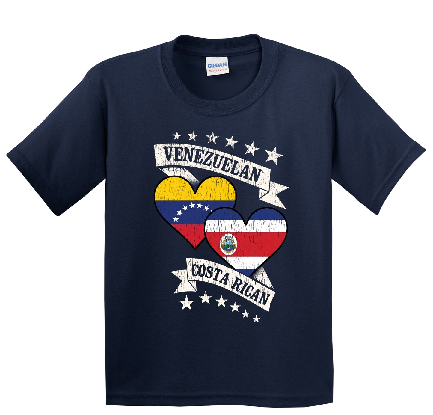 Venezuelan Costa Rican Heart Flags Venezuela Costa Rica Youth T-Shirt