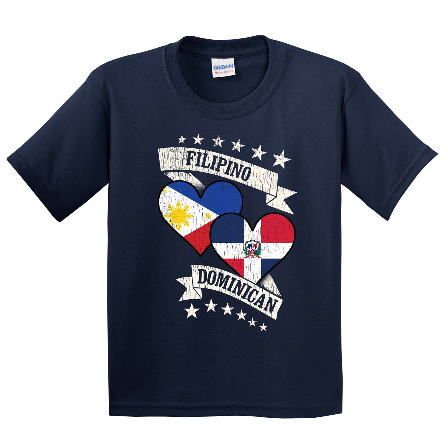 Filipino Dominican Heart Flags Philippines Dominican Republic Youth T-Shirt