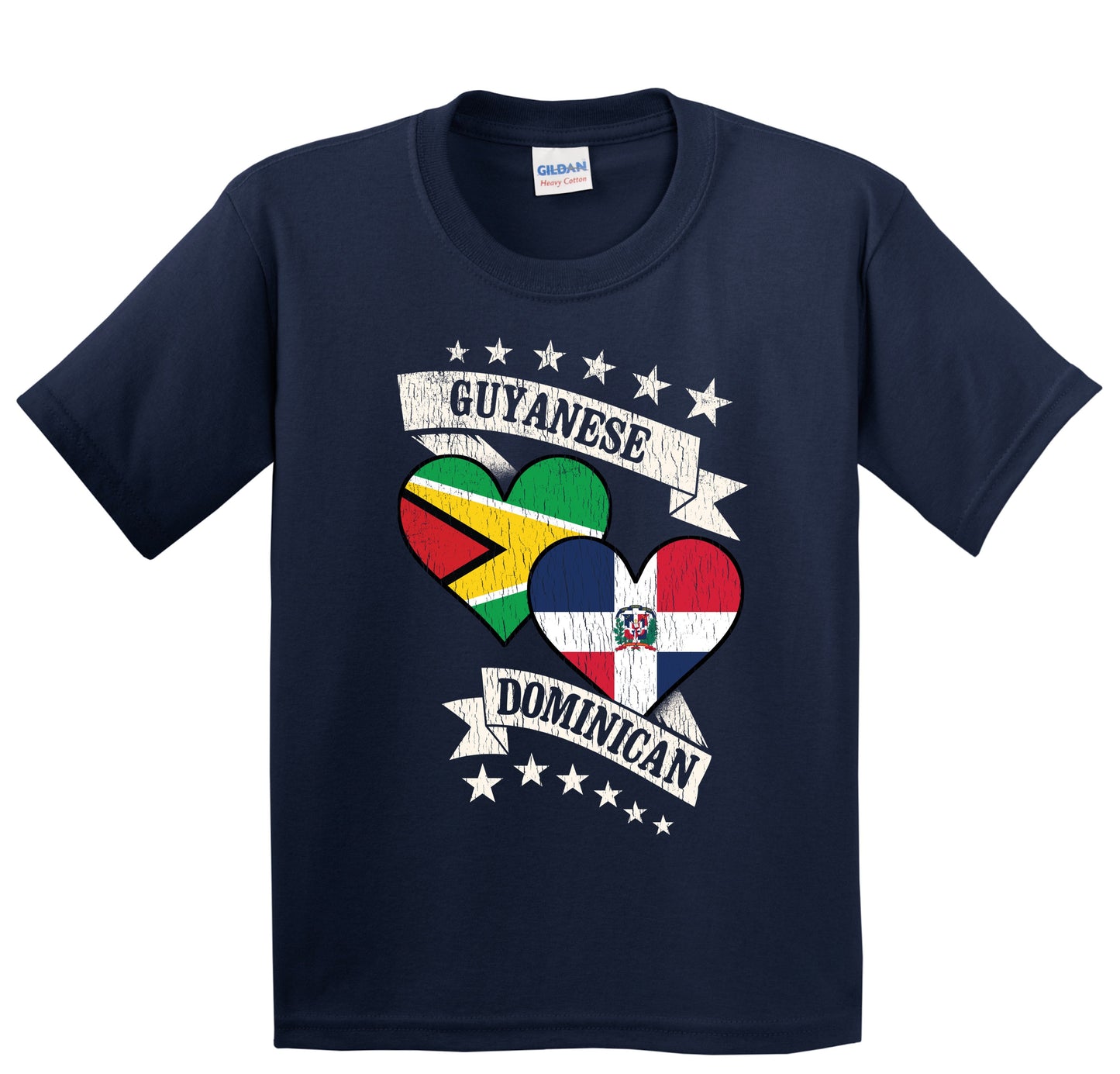 Guyanese Dominican Heart Flags Guyana Dominican Republic Youth T-Shirt