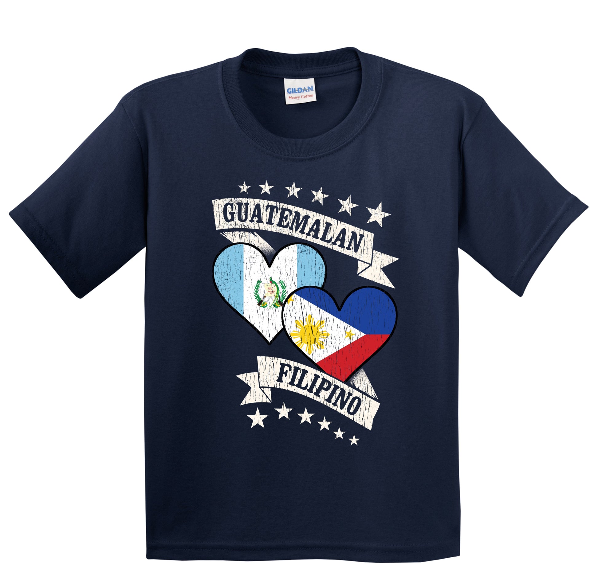 Guatemalan Filipino Heart Flags Guatemala Philippines Youth T-Shirt