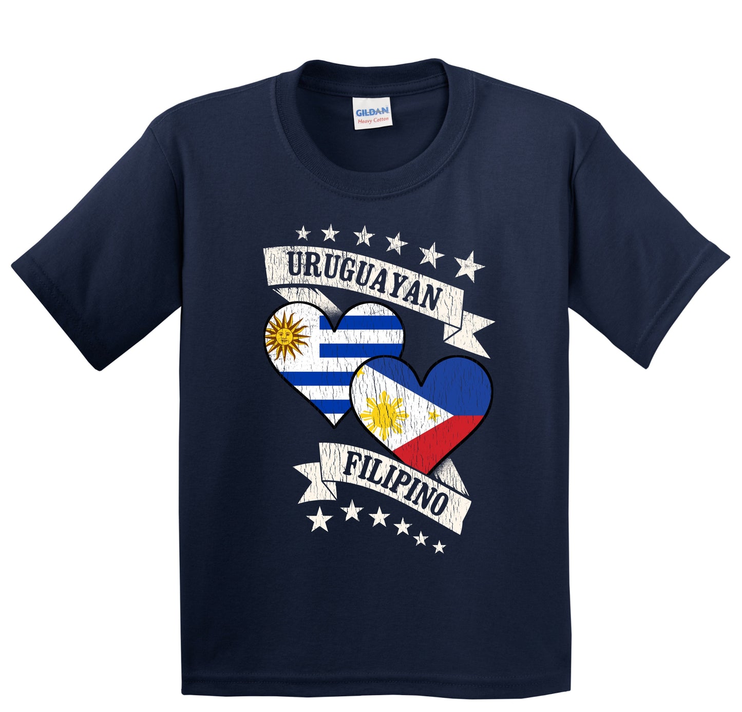 Uruguayan Filipino Heart Flags Uruguay Philippines Youth T-Shirt