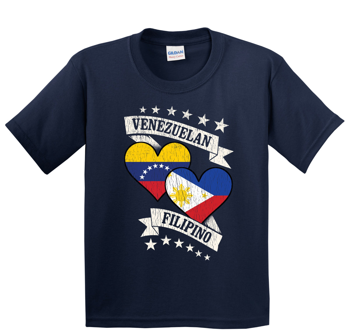 Venezuelan Filipino Heart Flags Venezuela Philippines Youth T-Shirt