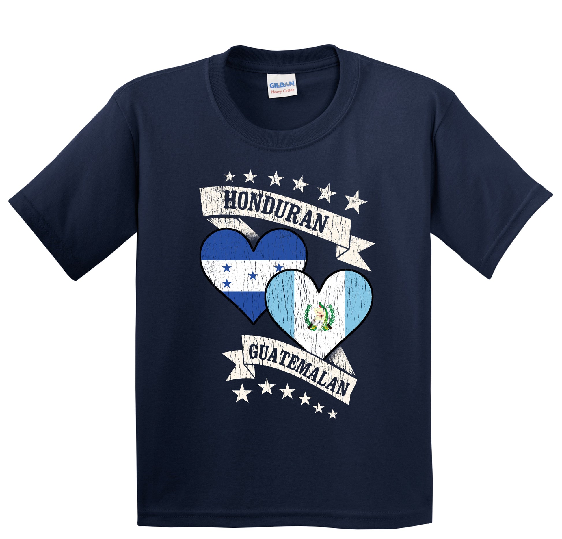 Honduran Guatemalan Heart Flags Honduras Guatemala Youth T-Shirt