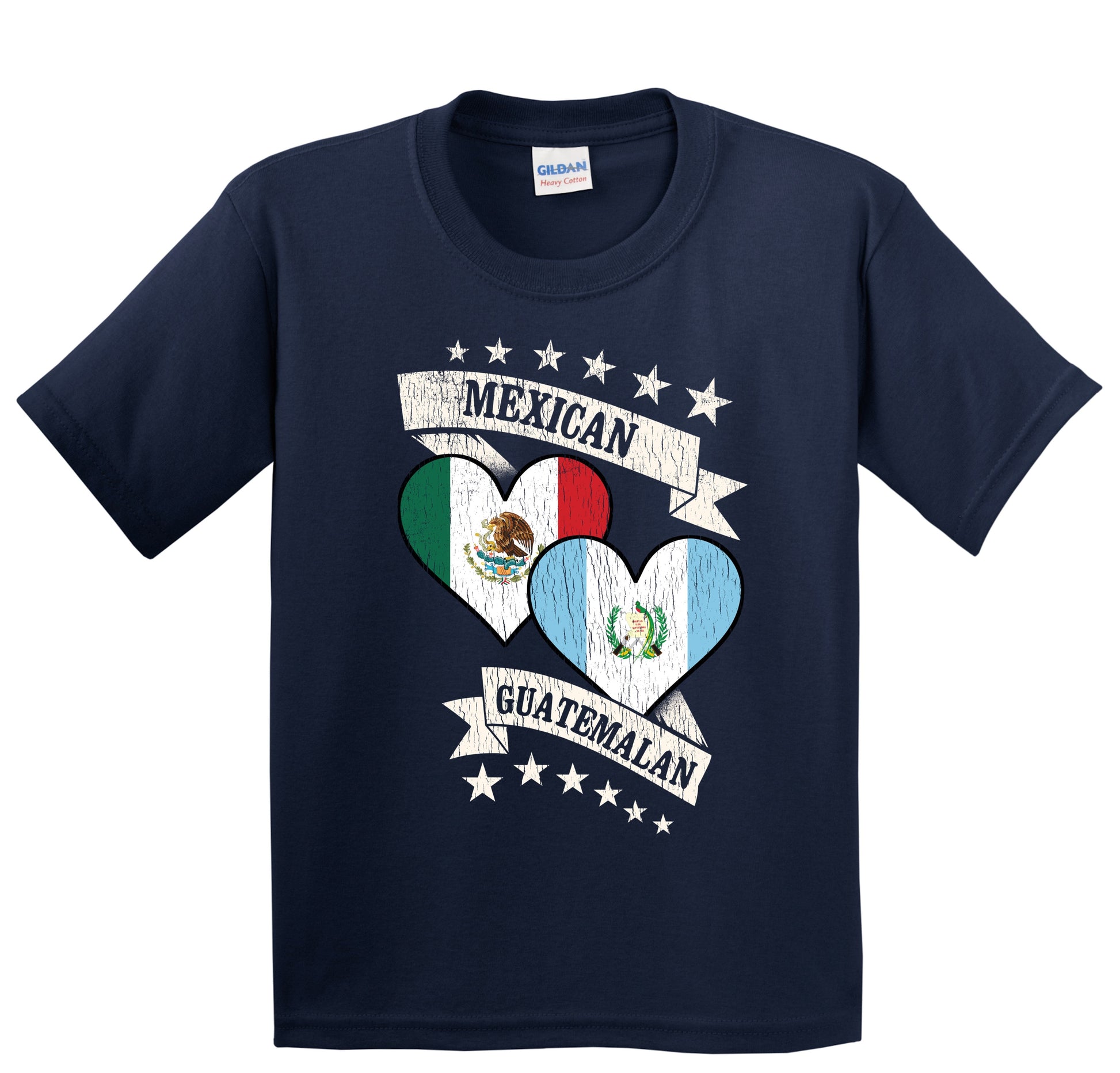 Mexican Guatemalan Heart Flags Mexico Guatemala Youth T-Shirt