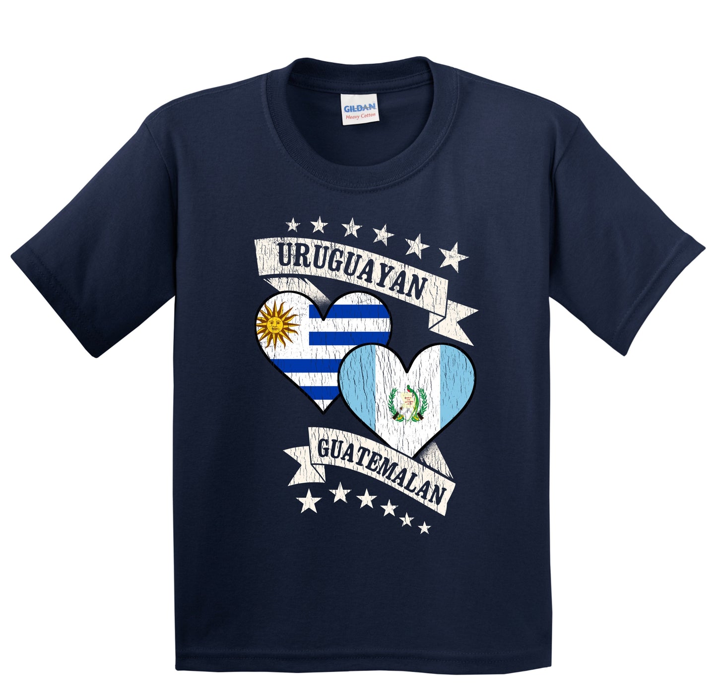 Uruguayan Guatemalan Heart Flags Uruguay Guatemala Youth T-Shirt