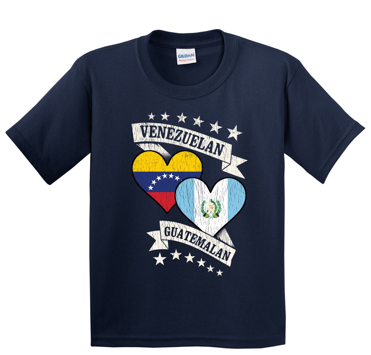 Venezuelan Guatemalan Heart Flags Venezuela Guatemala Youth T-Shirt