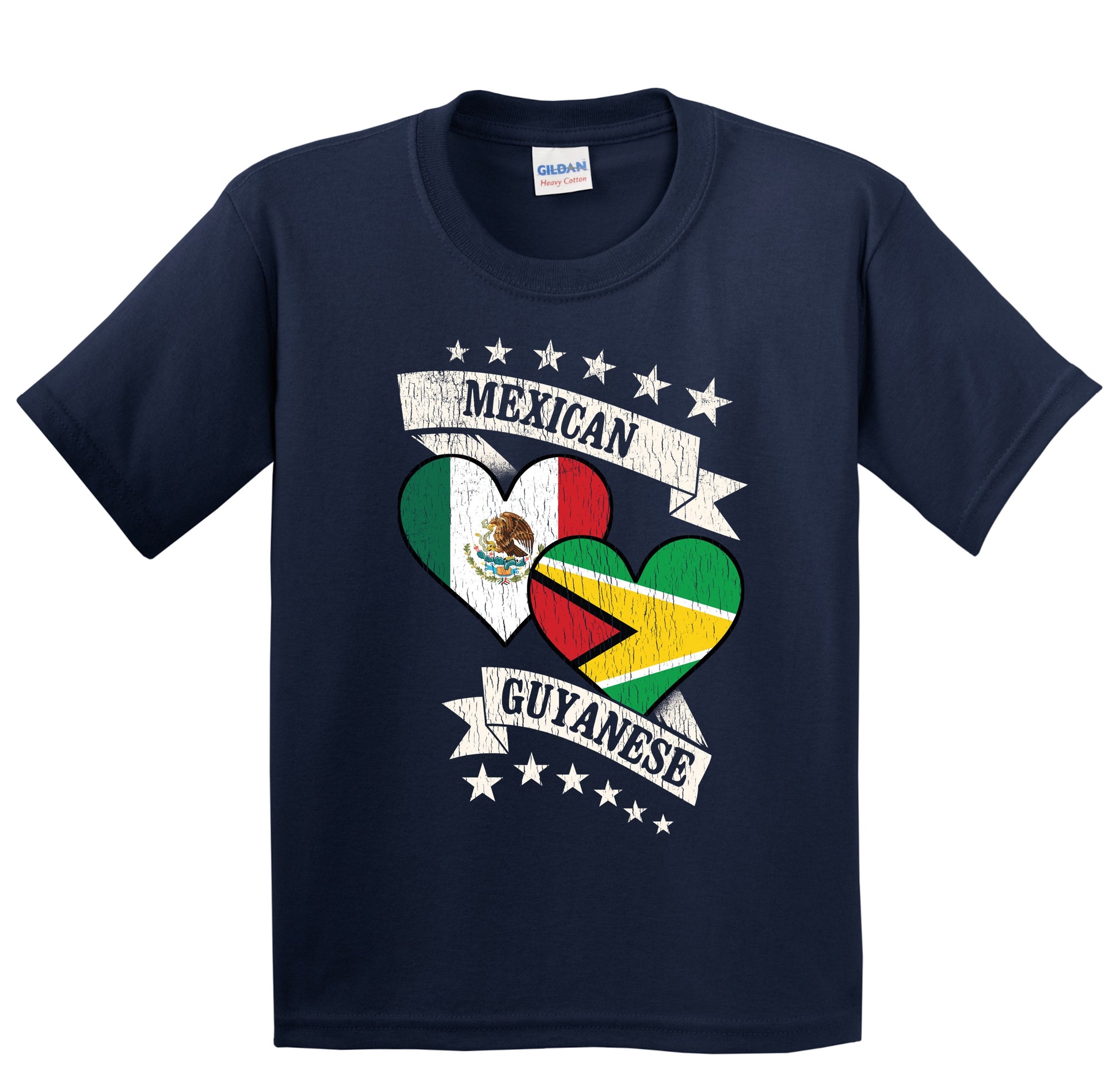 Mexican Guyanese Heart Flags Mexico Guyana Youth T-Shirt