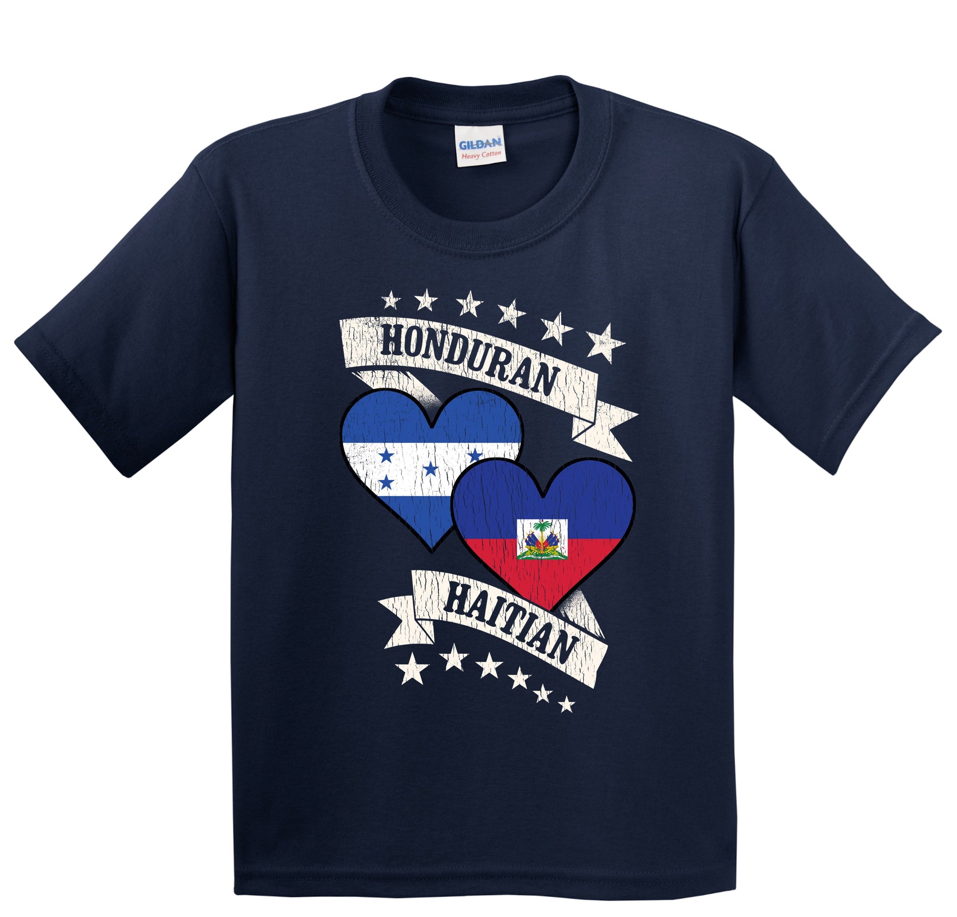 Honduran Haitian Heart Flags Honduras Haiti Youth T-Shirt