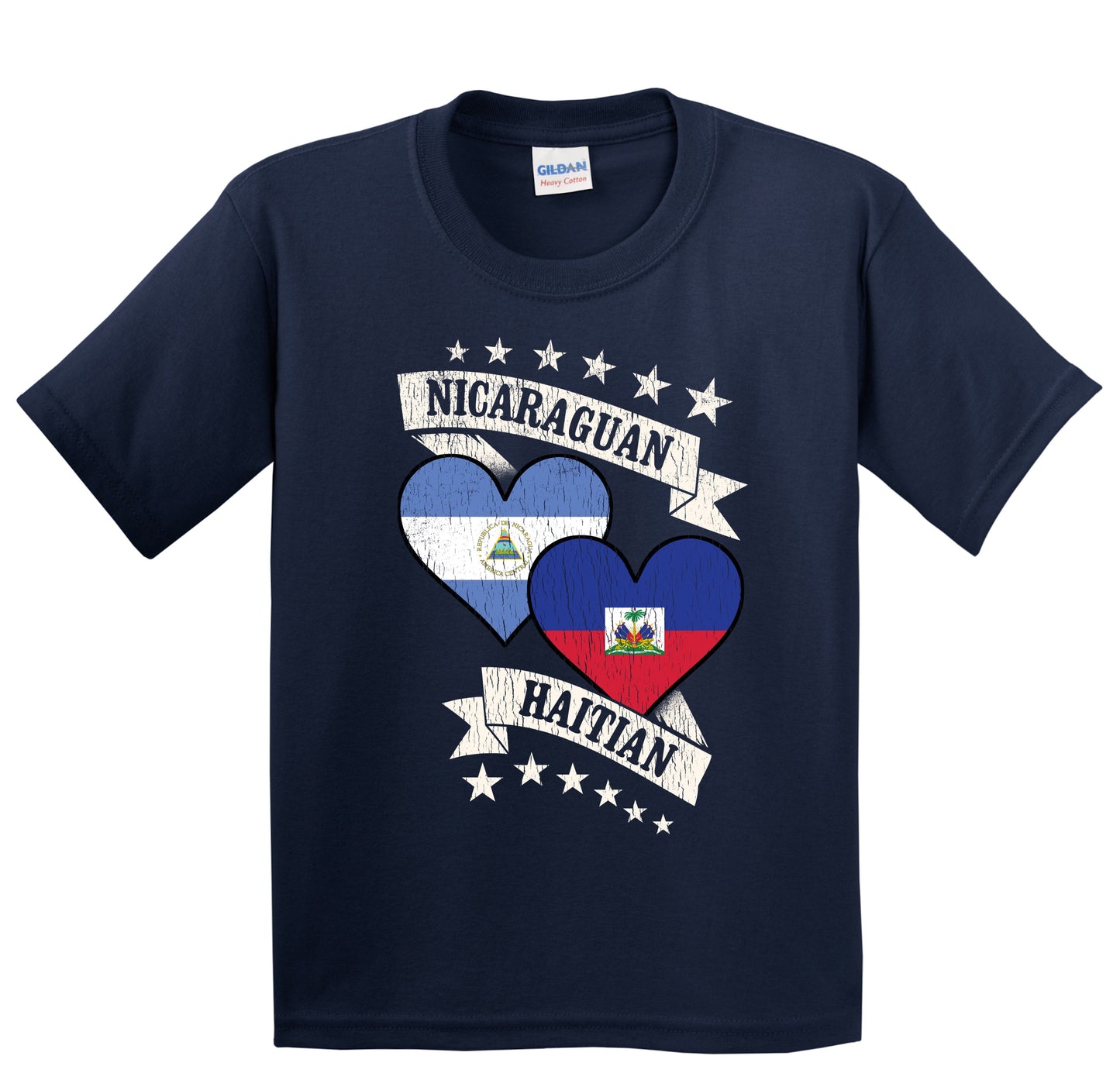 Nicaraguan Haitian Heart Flags Nicaragua Haiti Youth T-Shirt